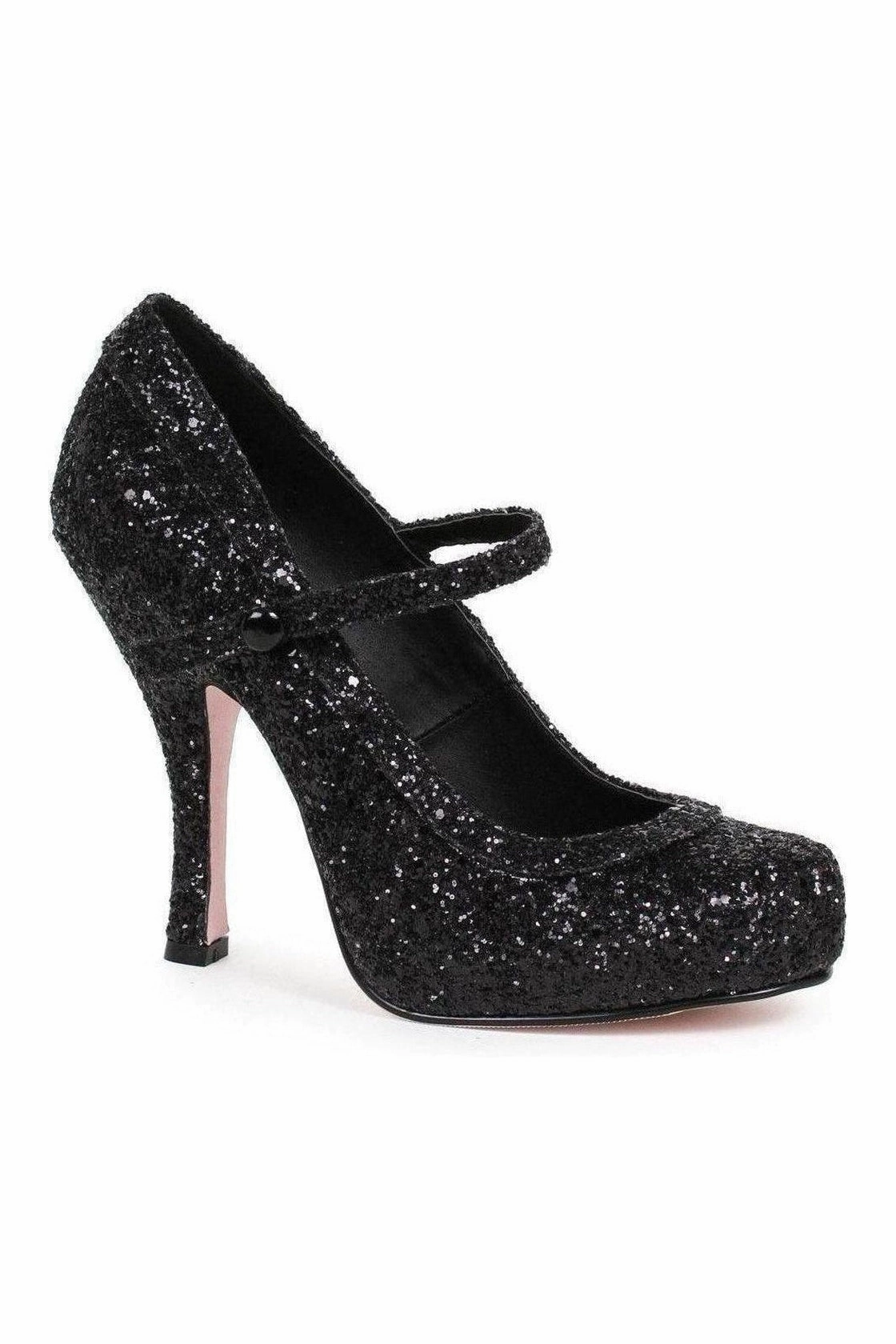 423-CANDY Costume Pump | Black Glitter