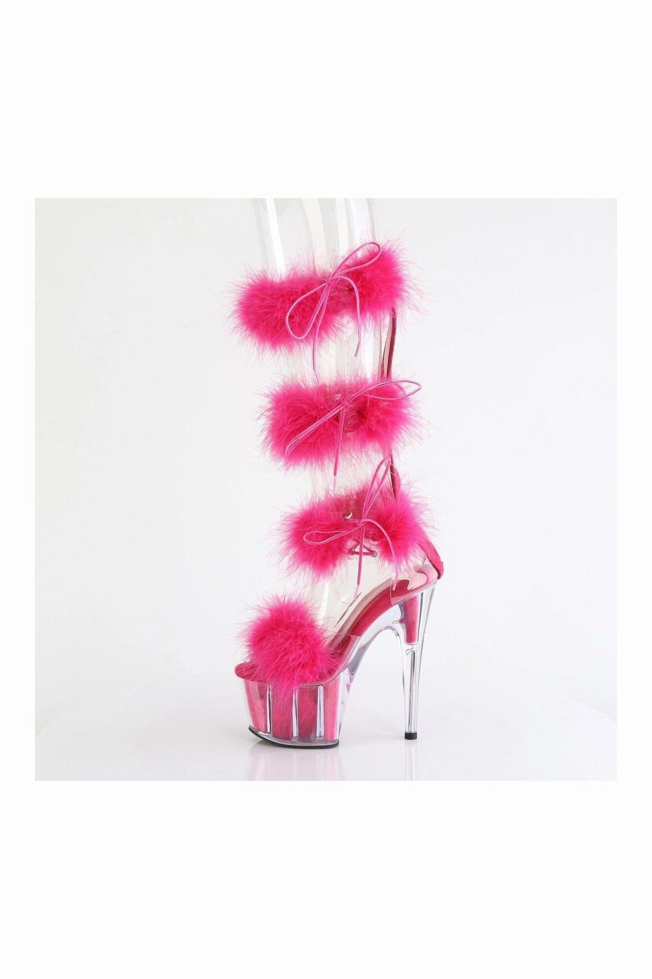 ADORE-728F Clear Marabou Sandal