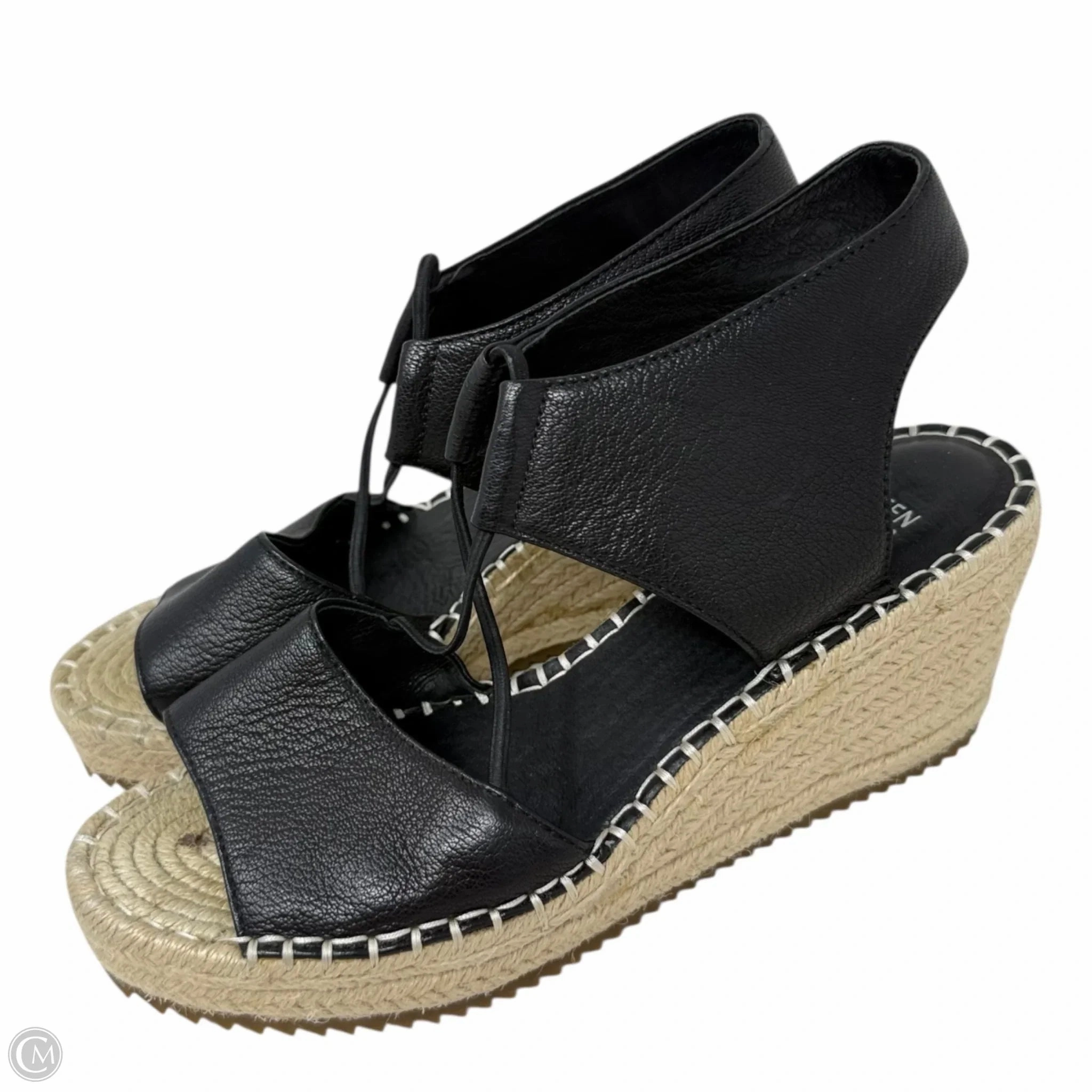 Agnes Wedge Espadrilles By Eileen Fisher In Black, Size: 7.5