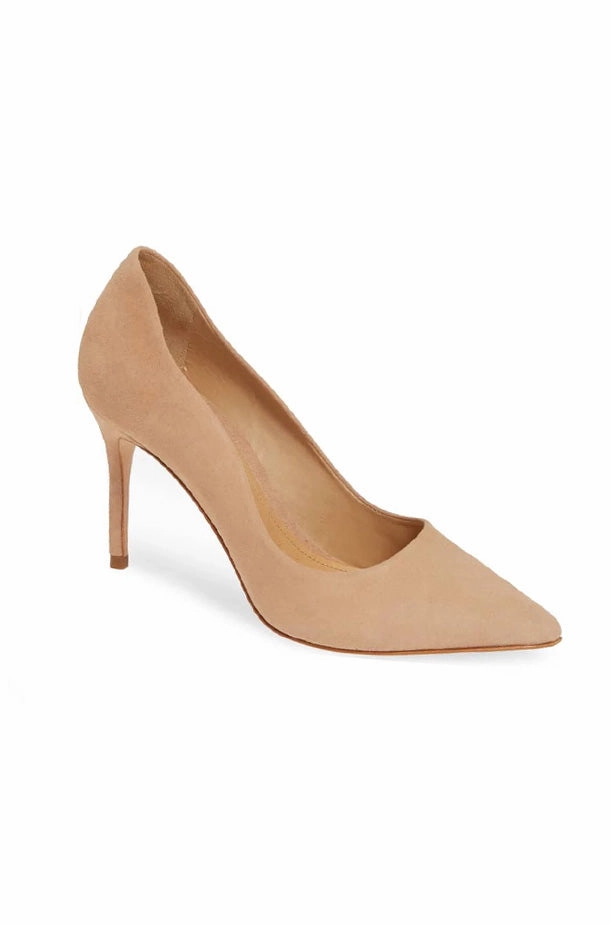 Analira Mid Heel Pump - Honey Beige Suede