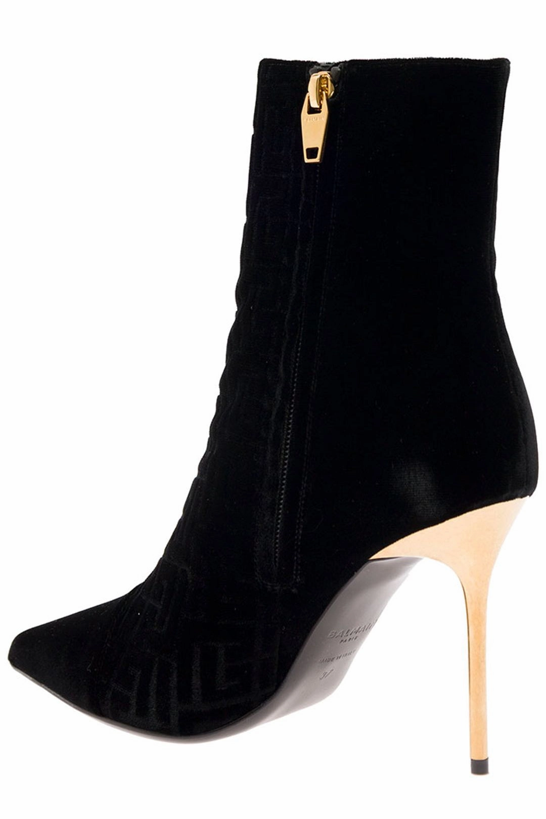 Balmain Button Embellished Velvet Boots