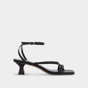 BAYLOR HEELS BLACK LEATHER - re:vita