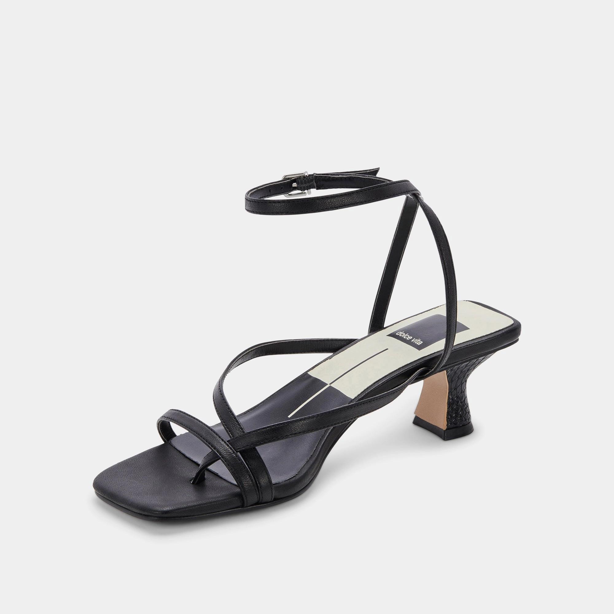 BAYLOR HEELS BLACK LEATHER - re:vita
