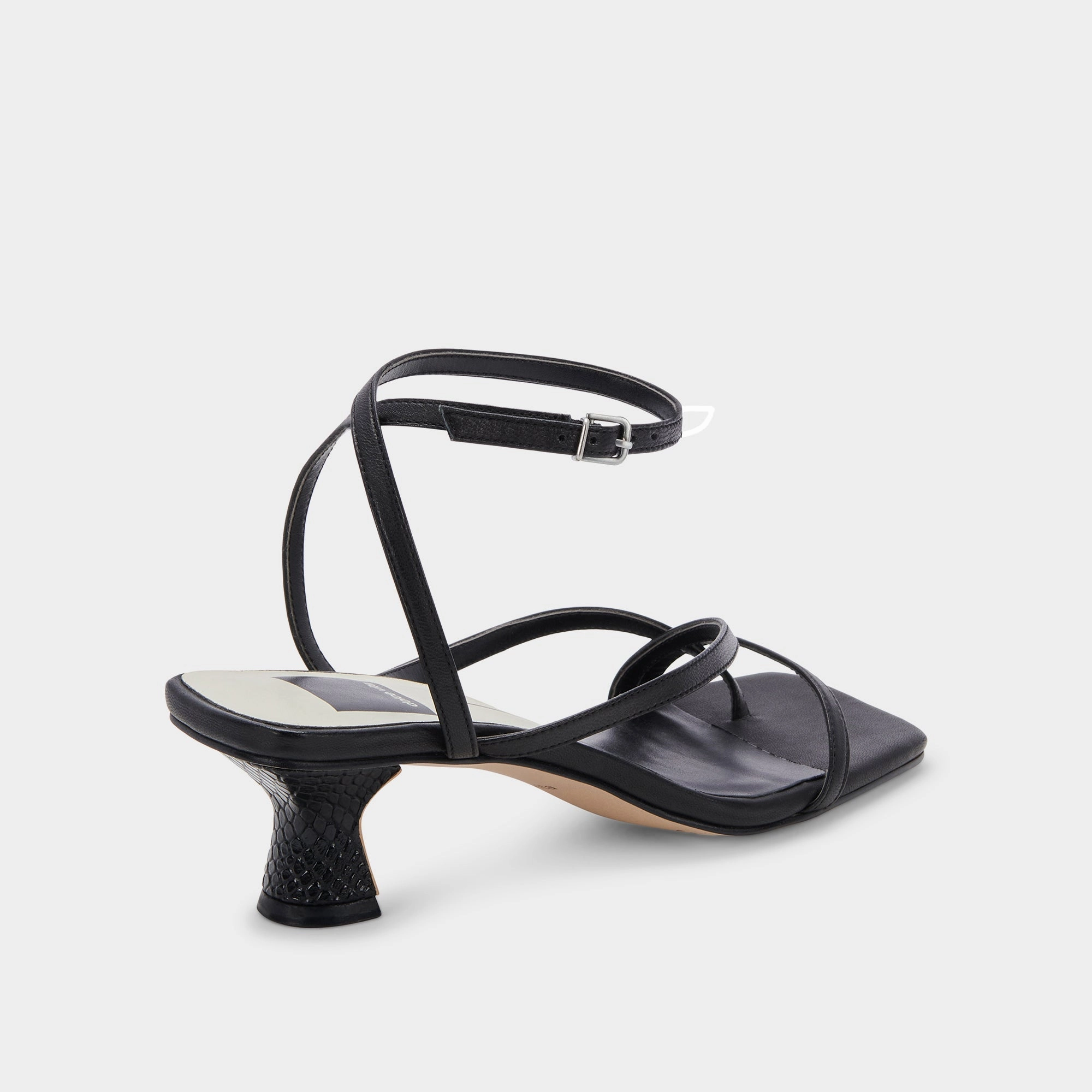 BAYLOR HEELS BLACK LEATHER - re:vita