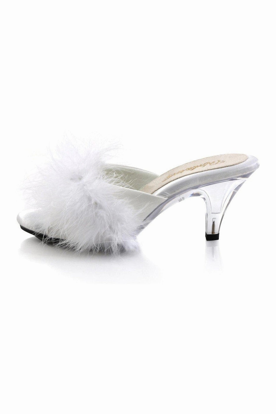 BELLE-301F Slide | White Faux Leather