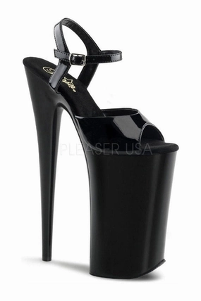BEYOND-009 Platform Sandal  | Black Patent