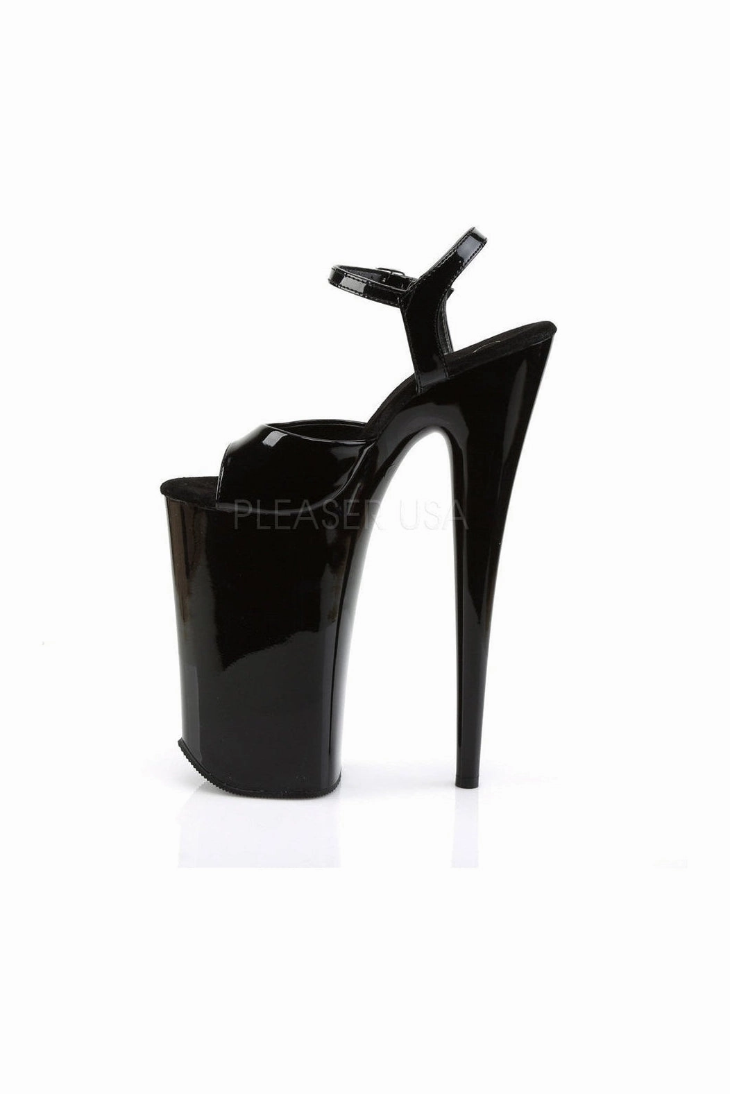 BEYOND-009 Platform Sandal  | Black Patent