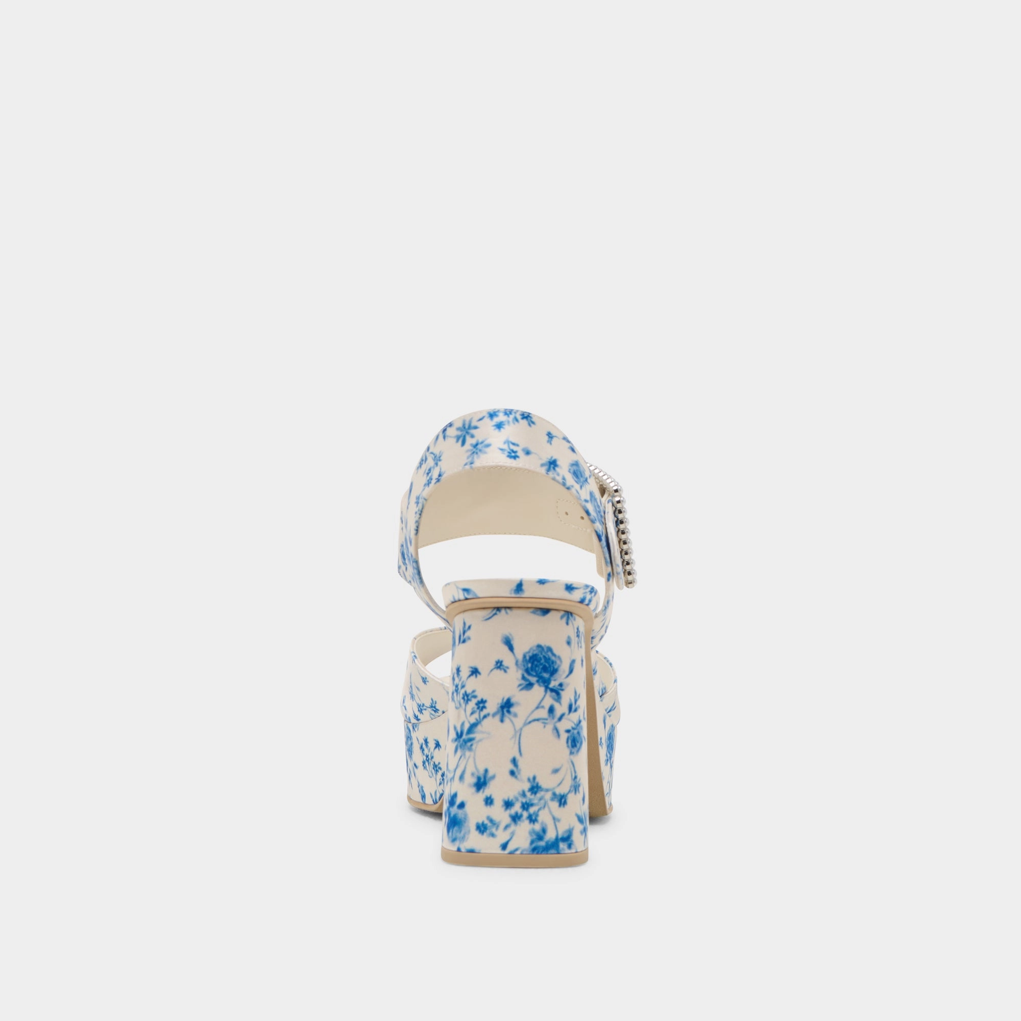 BOBBY PEARL HEELS BLUE FLORAL SATIN