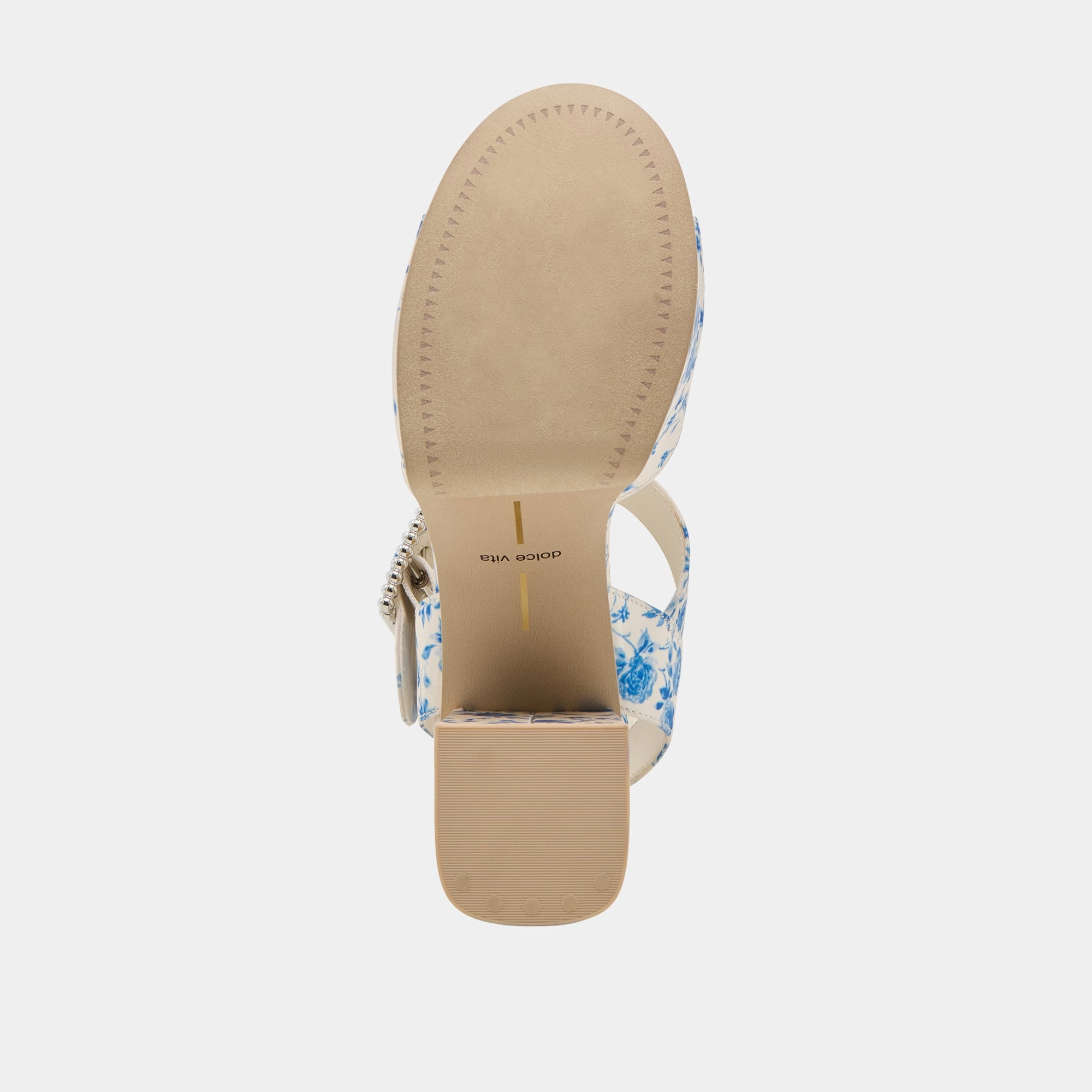 BOBBY PEARL HEELS BLUE FLORAL SATIN
