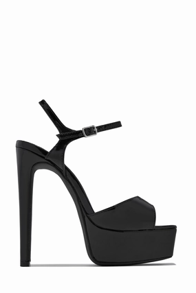 Bombshell Strut Platform High Heels - Black