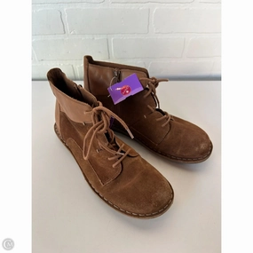 Boots Ankle Flats By Clarks In Brown, Size: 9