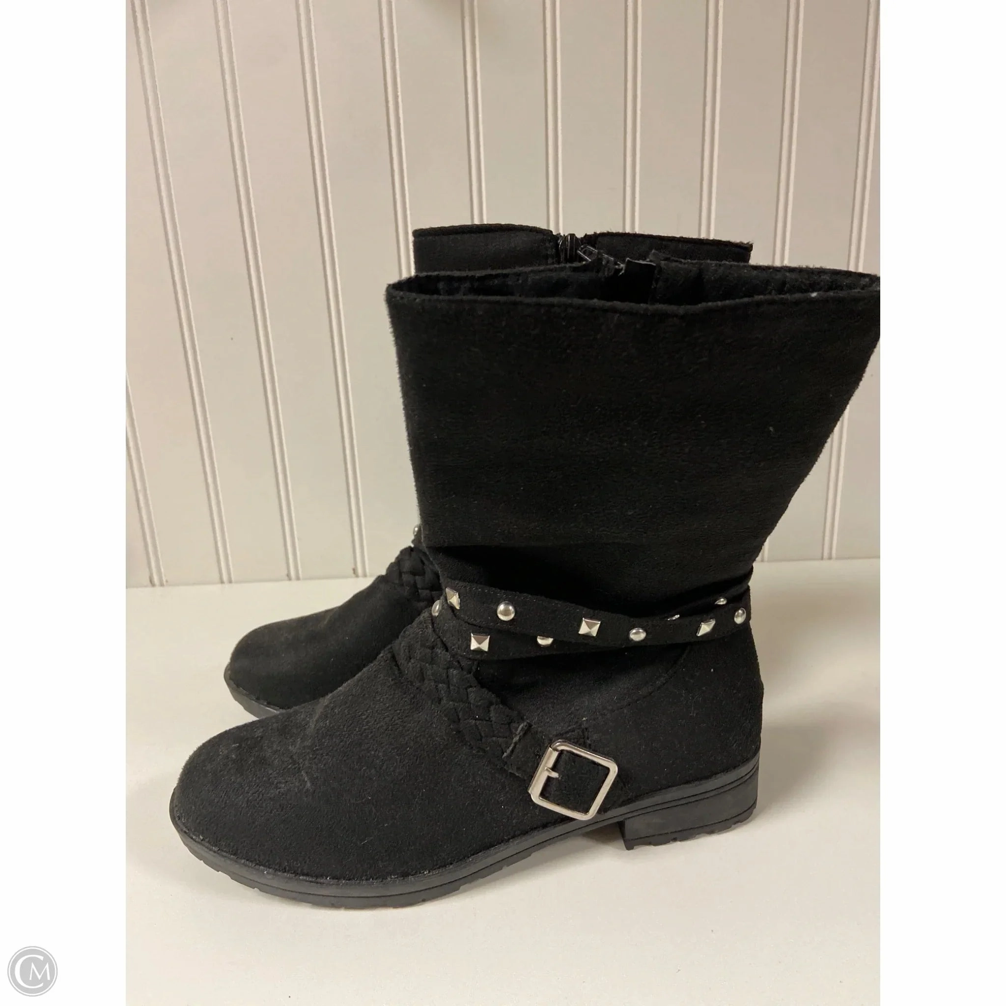 Boots Ankle Flats By Clothes Mentor In Black, Size: 6