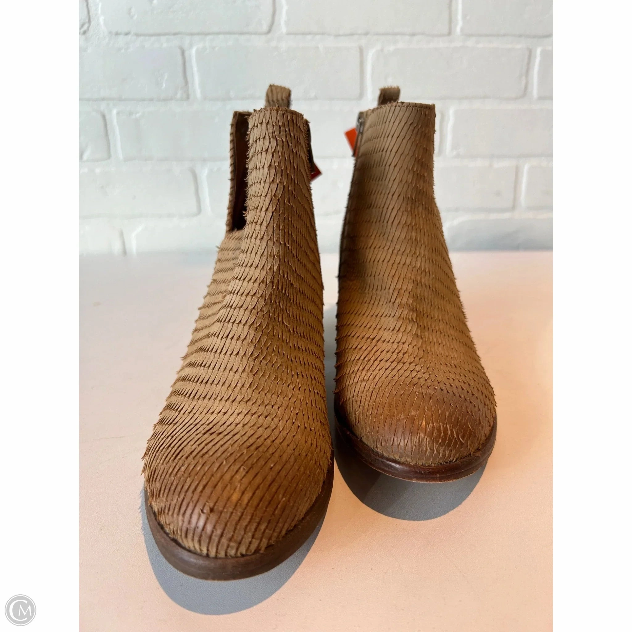 Boots Ankle Heels By  B.O.G COLLECTIVE  In Tan, Size: 6.5