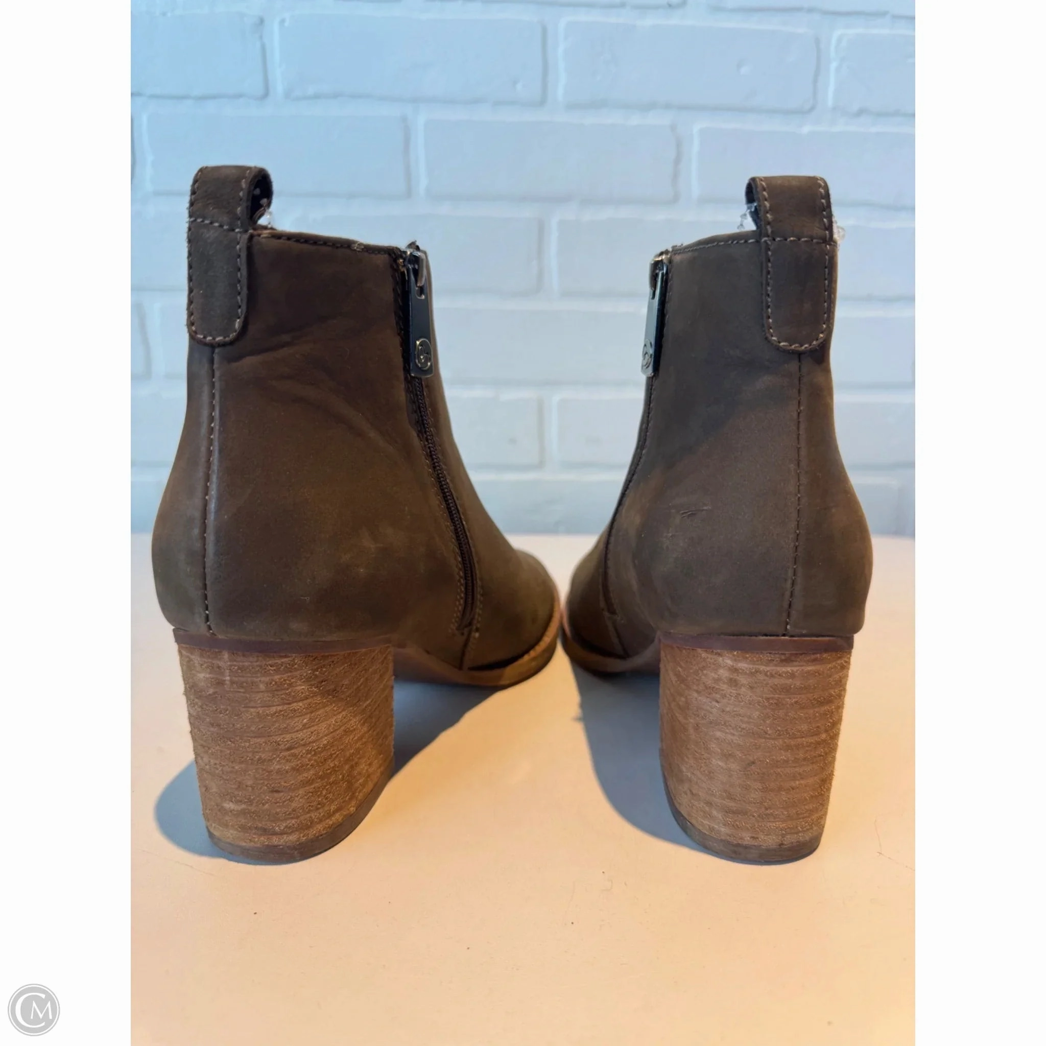 Boots Ankle Heels By Blondo In Green, Size: 7.5