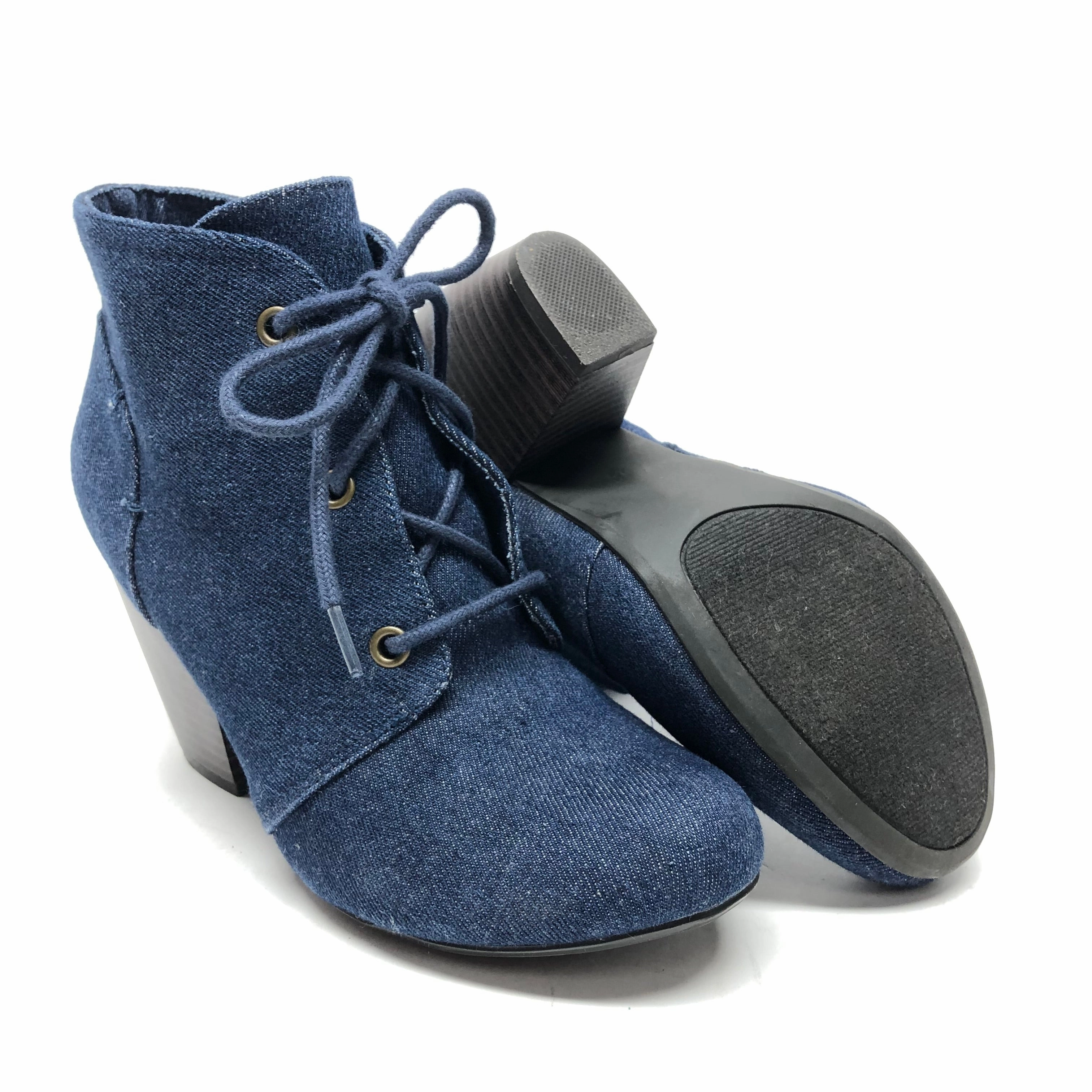 Boots Ankle Heels By Clothes Mentor In Blue, Size: 6.5