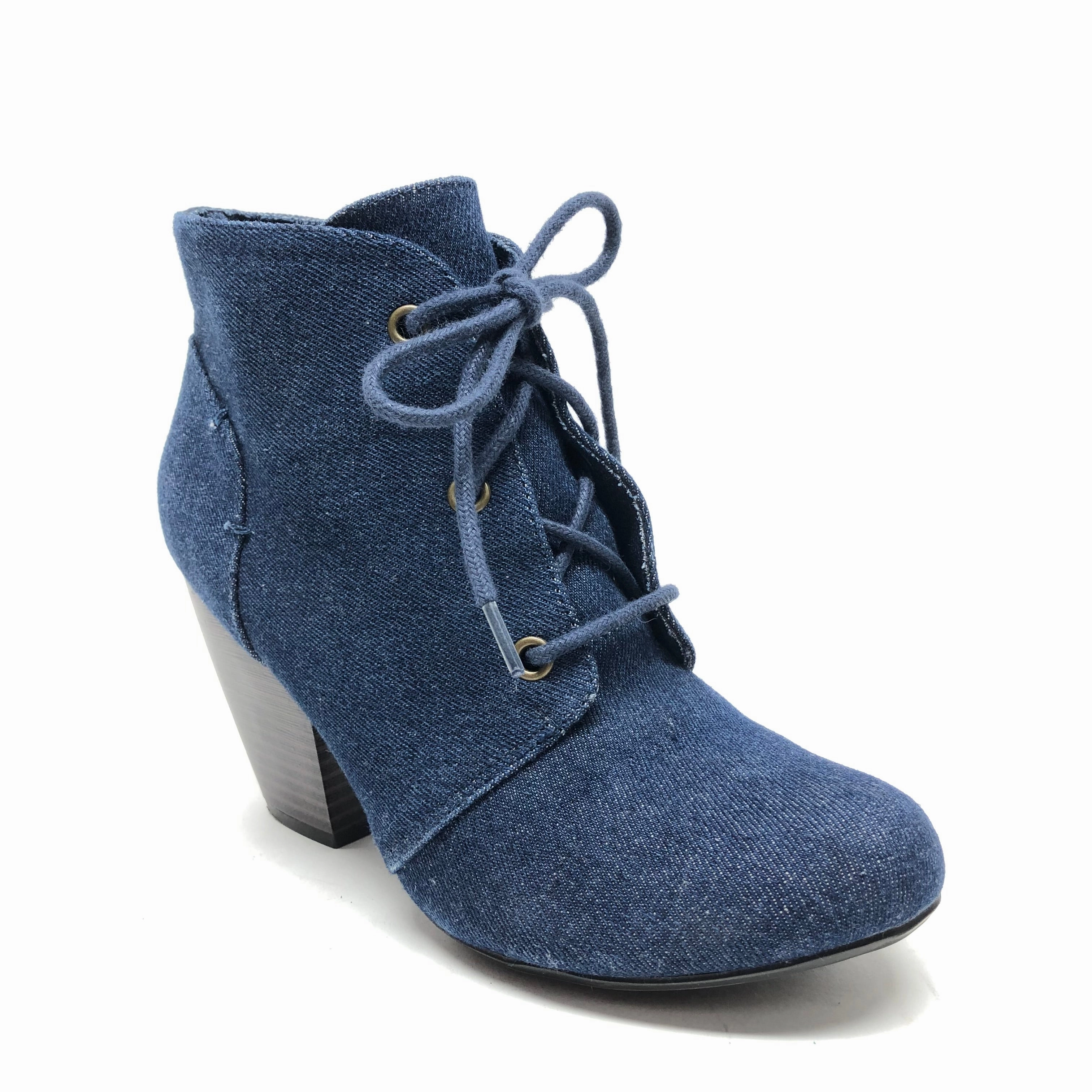 Boots Ankle Heels By Clothes Mentor In Blue, Size: 6.5