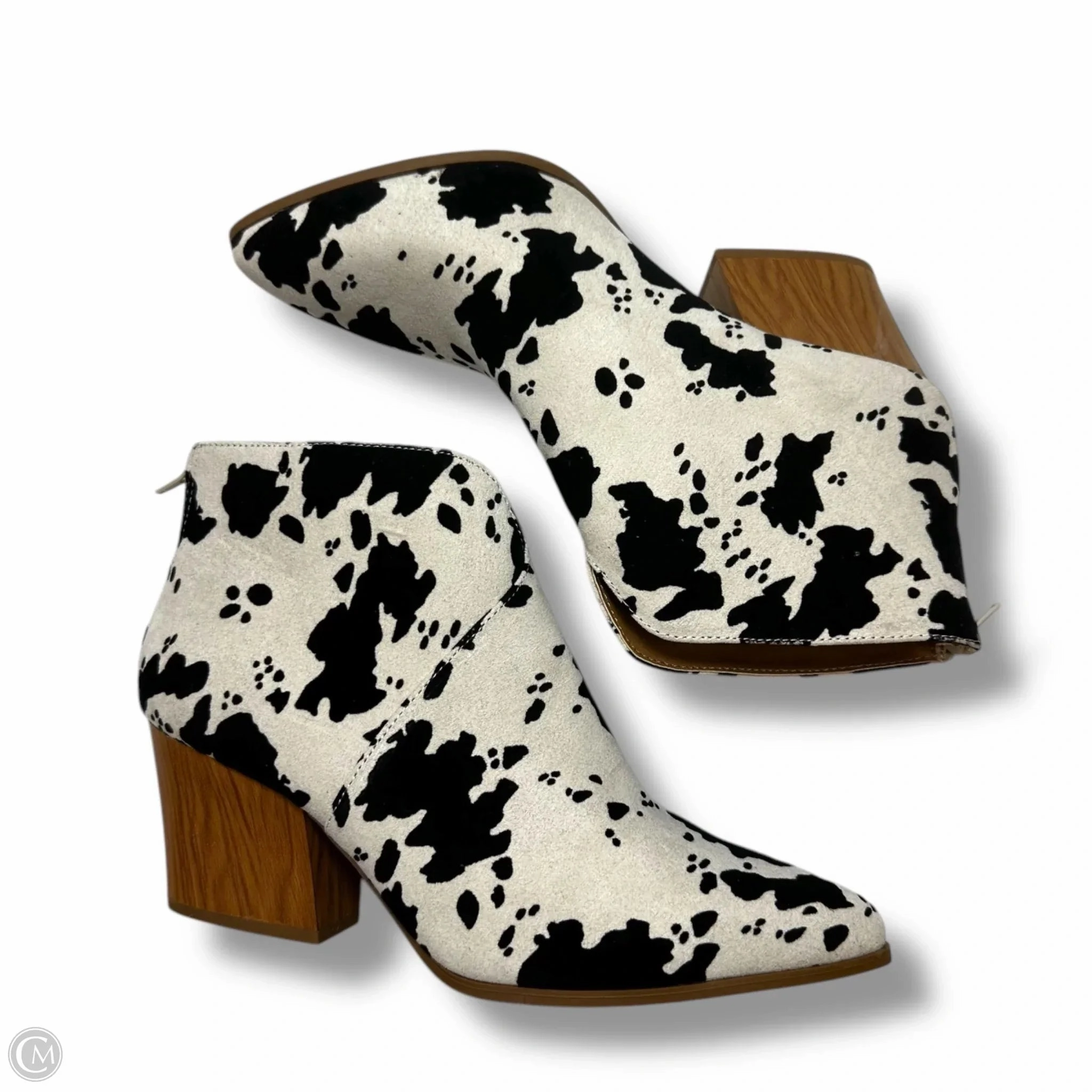 Boots Ankle Heels By Qupid In Animal Print, Size: 7