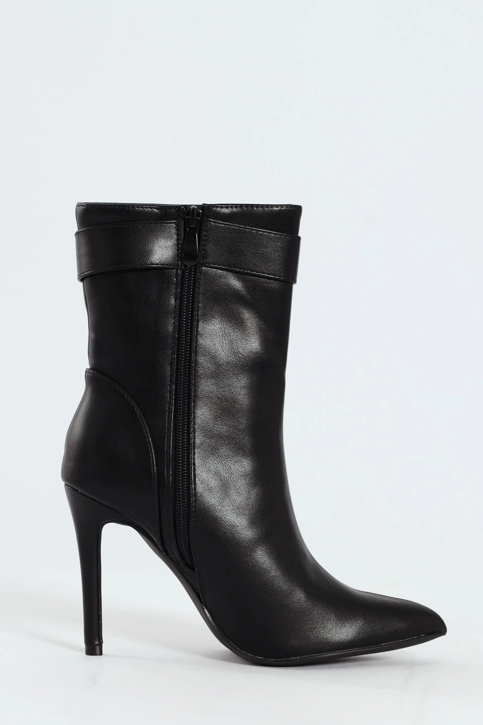 Boss 20 Buckle Stiletto Ankle Boot - Black