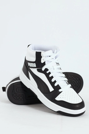 Boys Rebound V6 Mid Jr Sneaker - White/Black