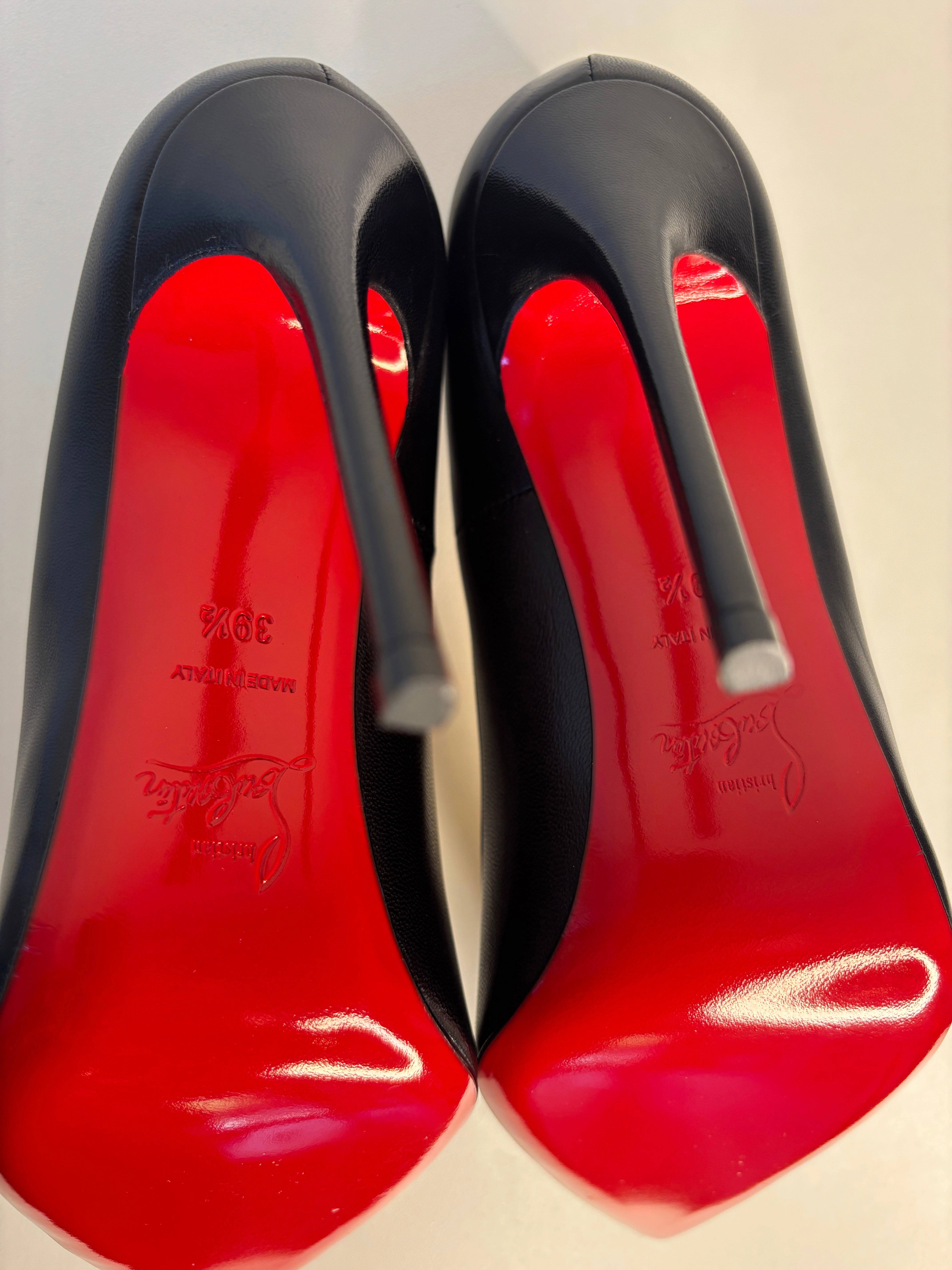 Christian Louboutin Cabo Pump Multi Studs Black Leather Heels 39.5 UK6.5