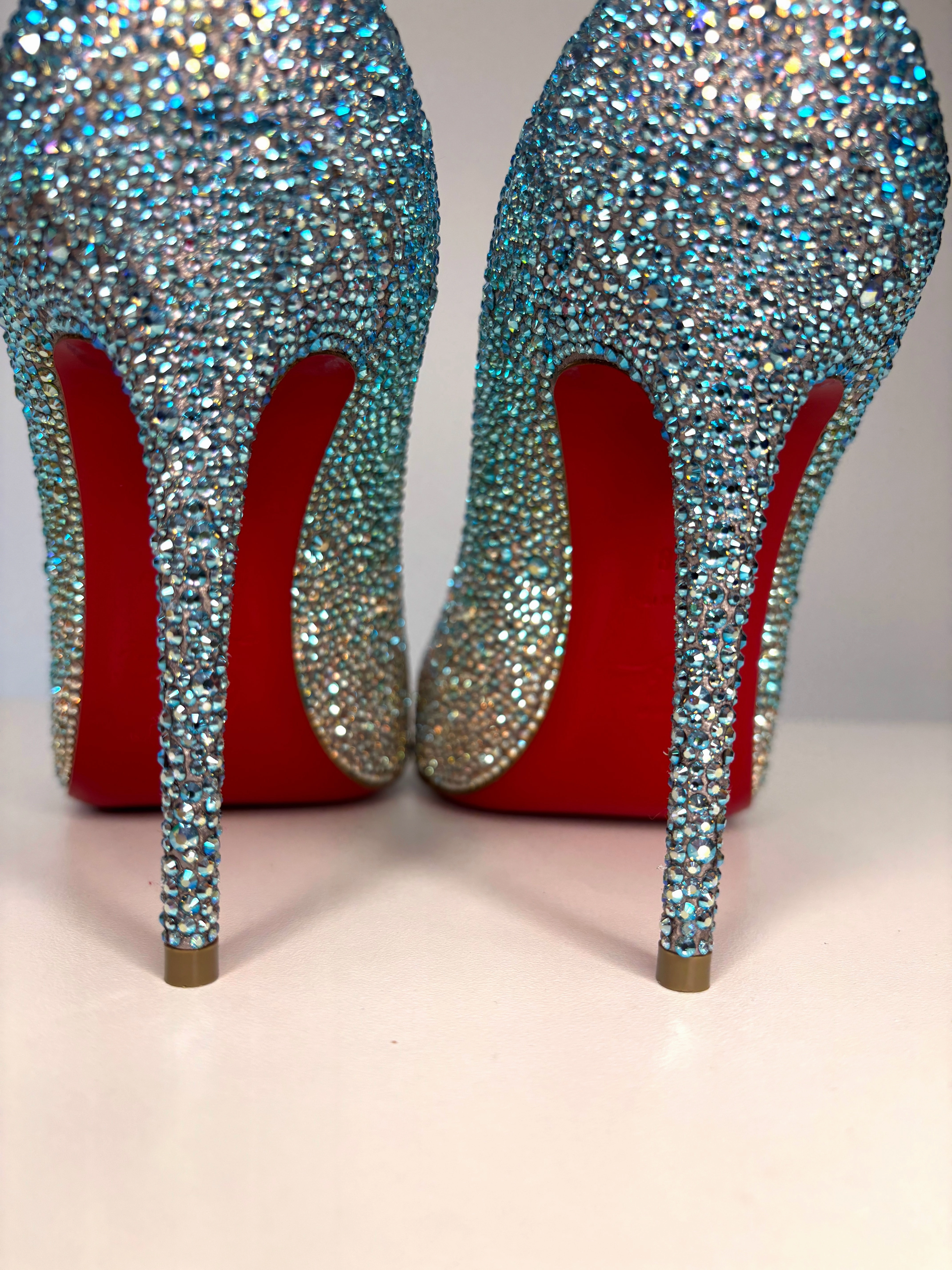 Christian Louboutin Kate Strass Degrade 100 Multi Crystal Heel 38 UK5