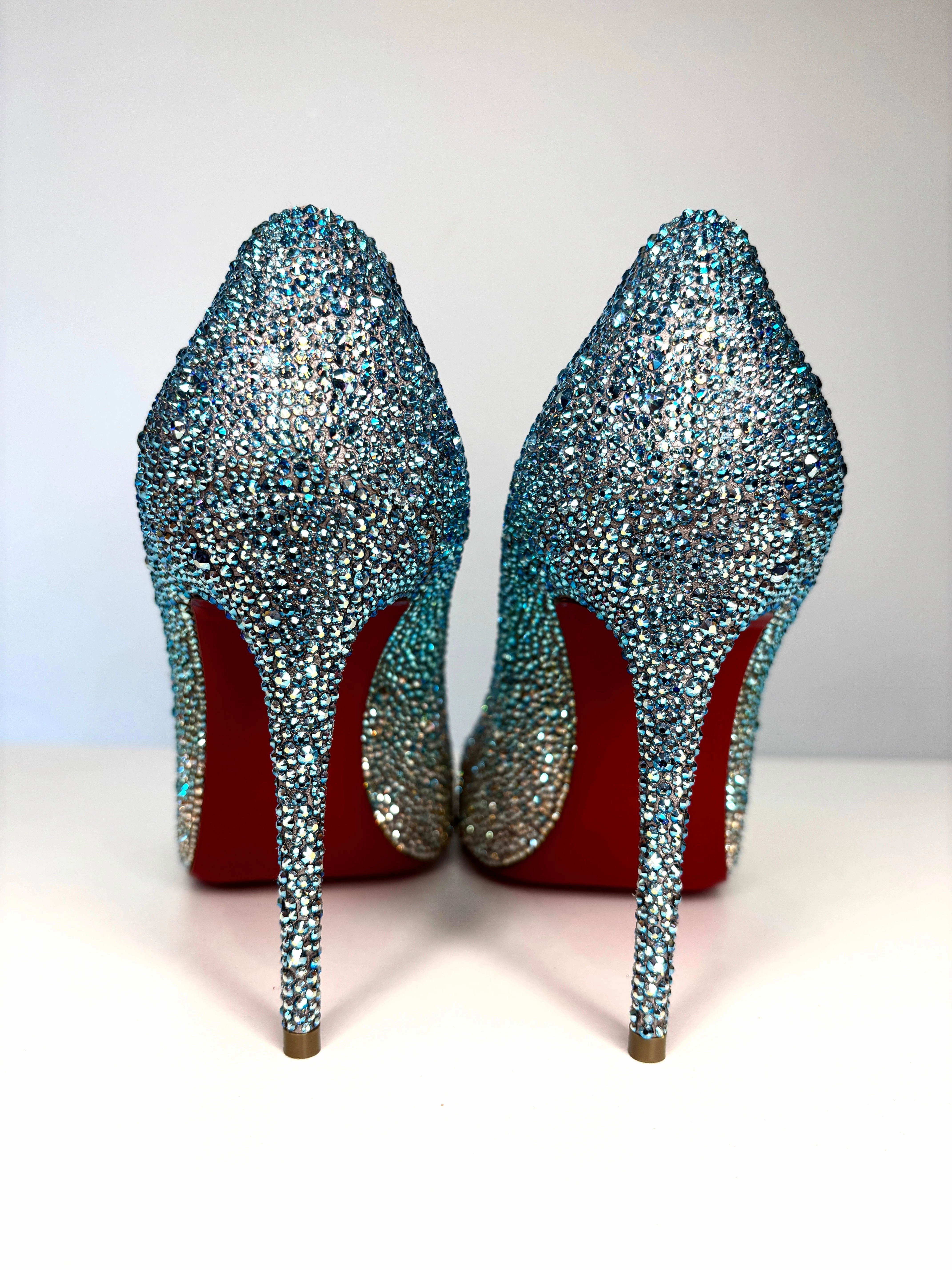 Christian Louboutin Kate Strass Degrade 100 Multi Crystal Heel 38 UK5