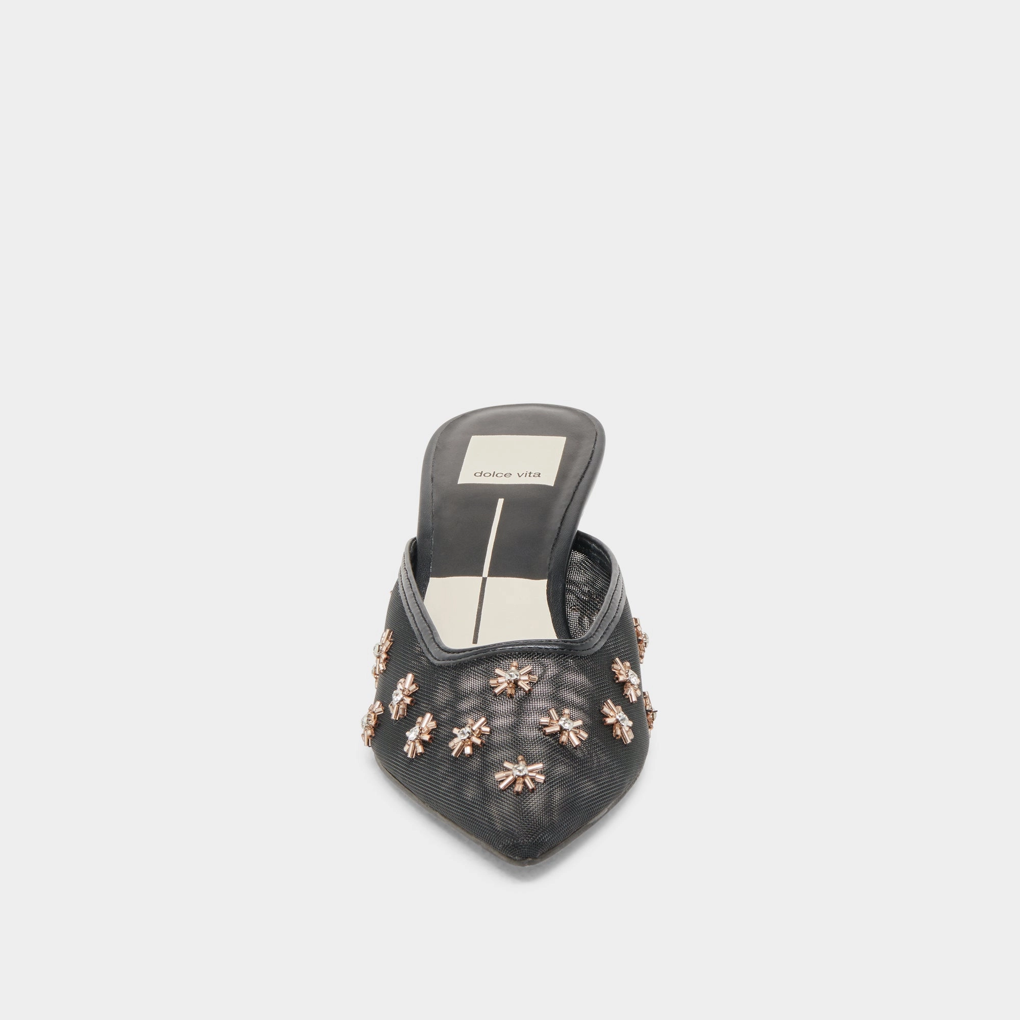 CLARA WIDE HEELS BLACK MESH