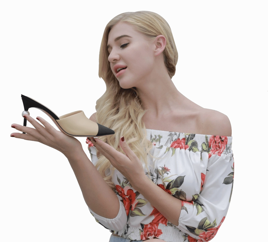 Debbie Two Tone Pearl Mules