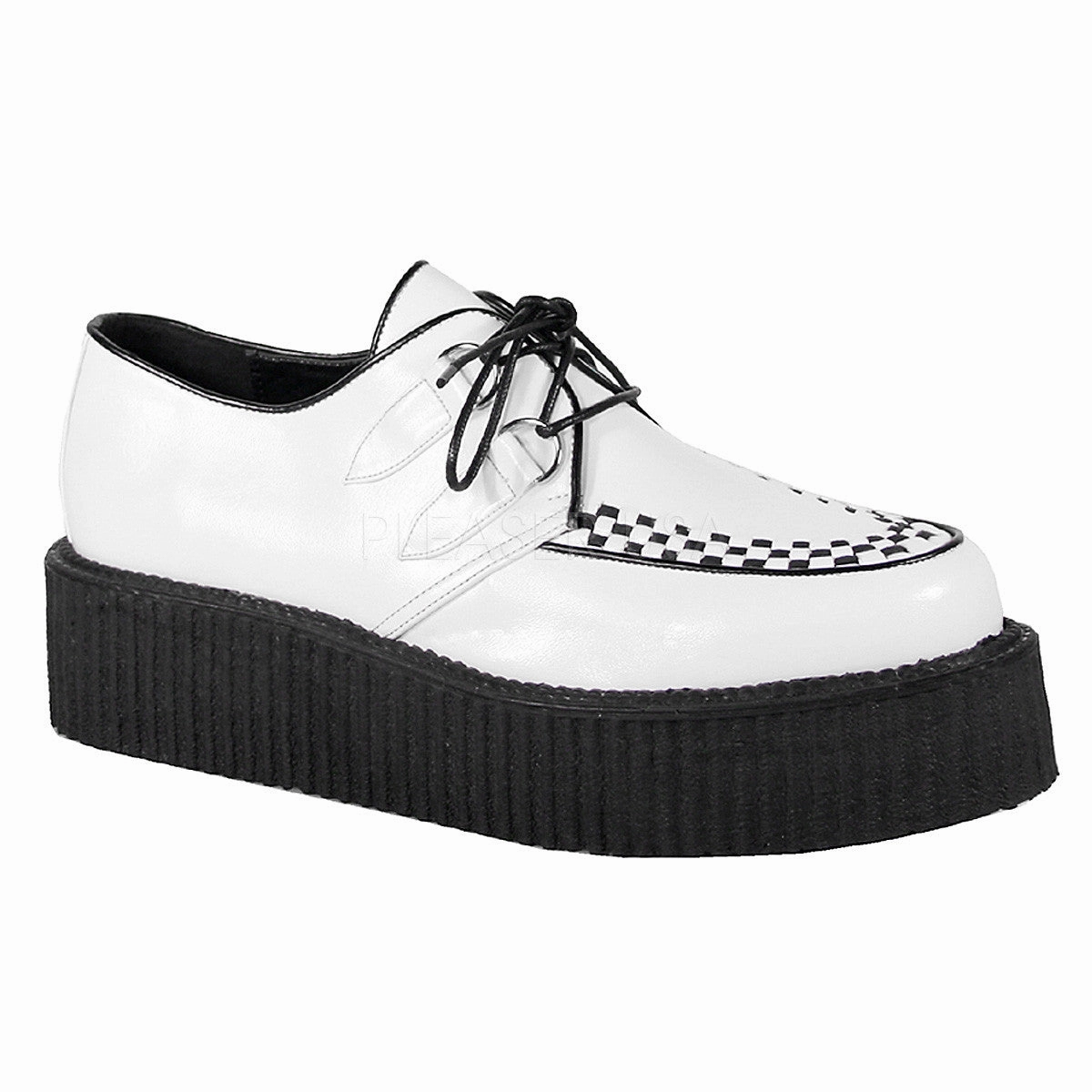 DEMONIA V-CREEPER-502 Men's White Pu Creepers
