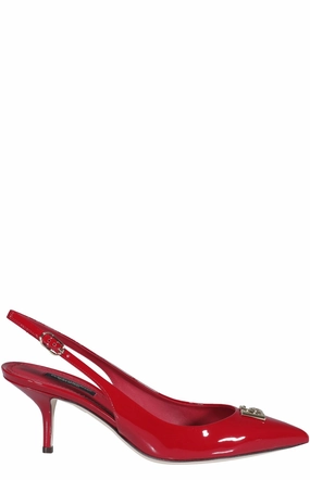 Dolce & Gabbana Logo Plaque Slingback Pumps