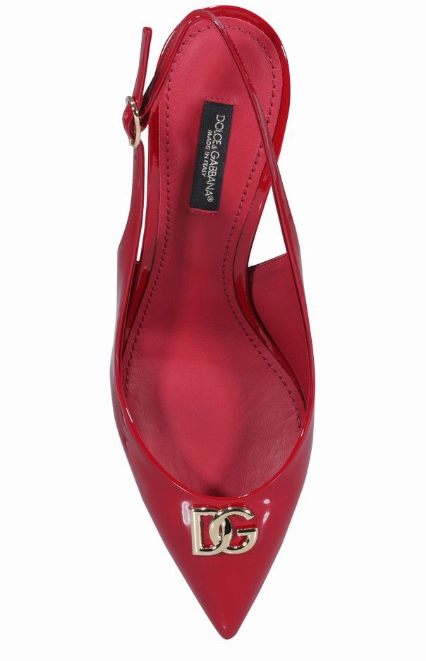 Dolce & Gabbana Logo Plaque Slingback Pumps