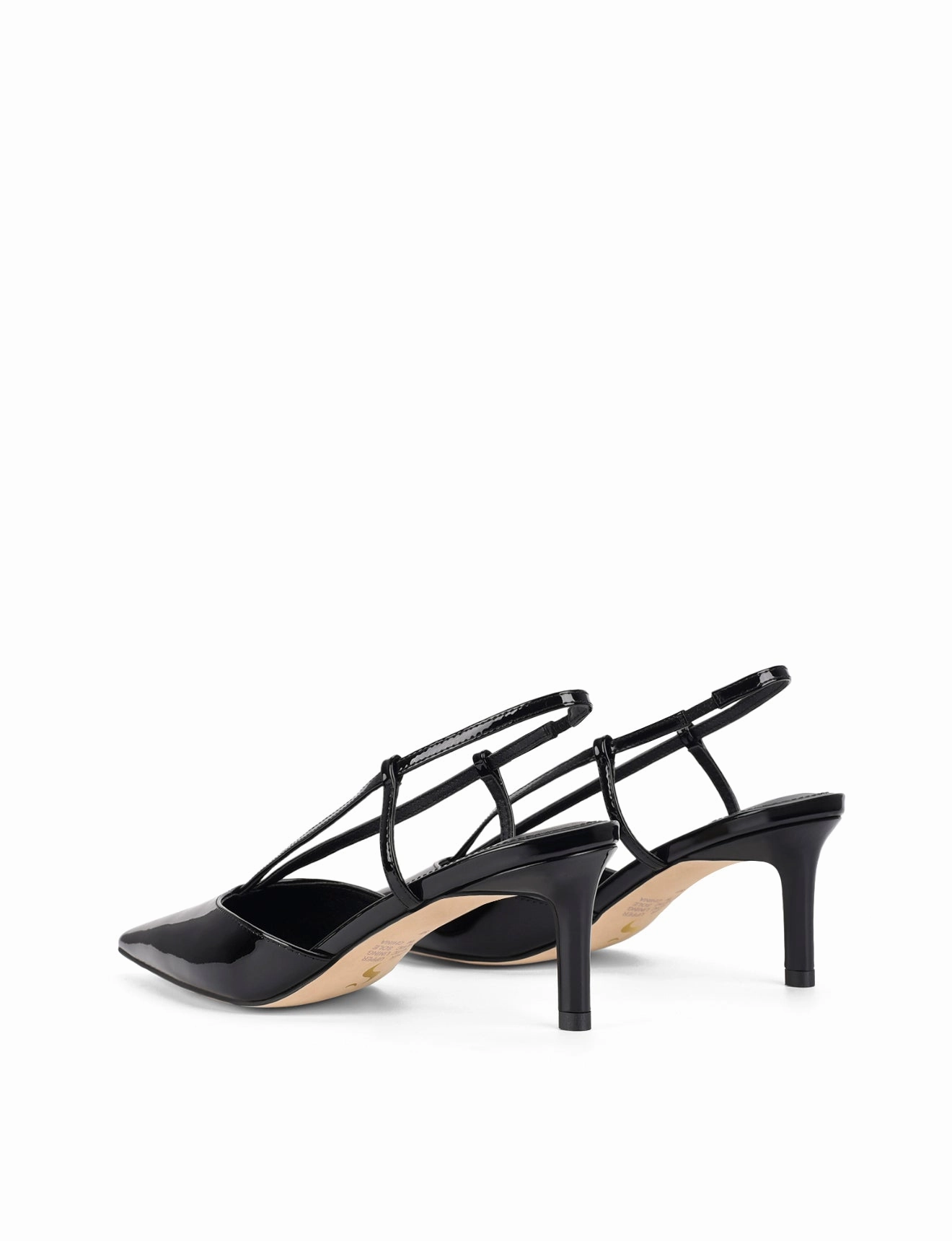 Dreamer Slingback Kitten Heels - Black Patent Leather