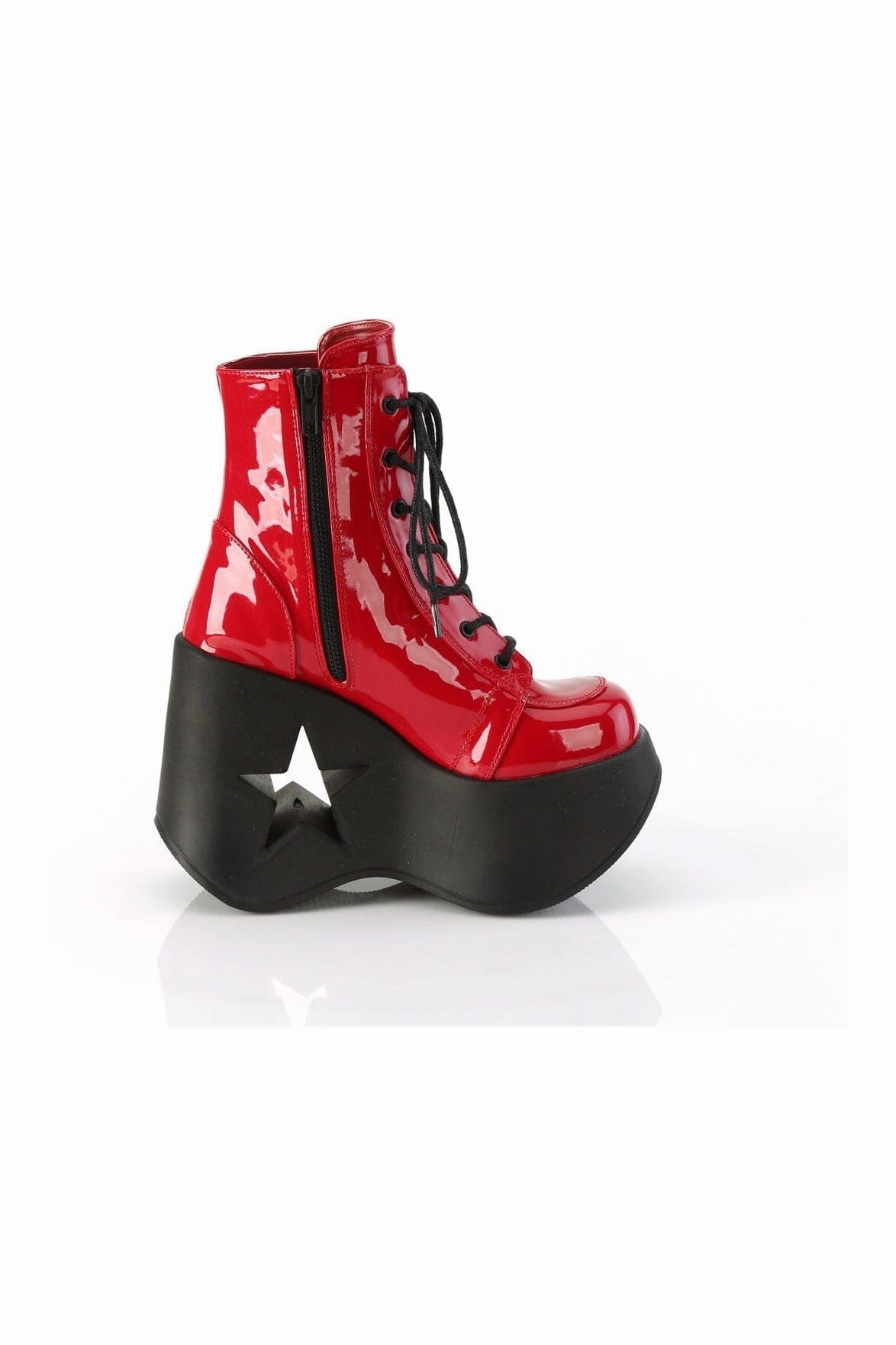 DYNAMITE-106 Red Patent Ankle Boot
