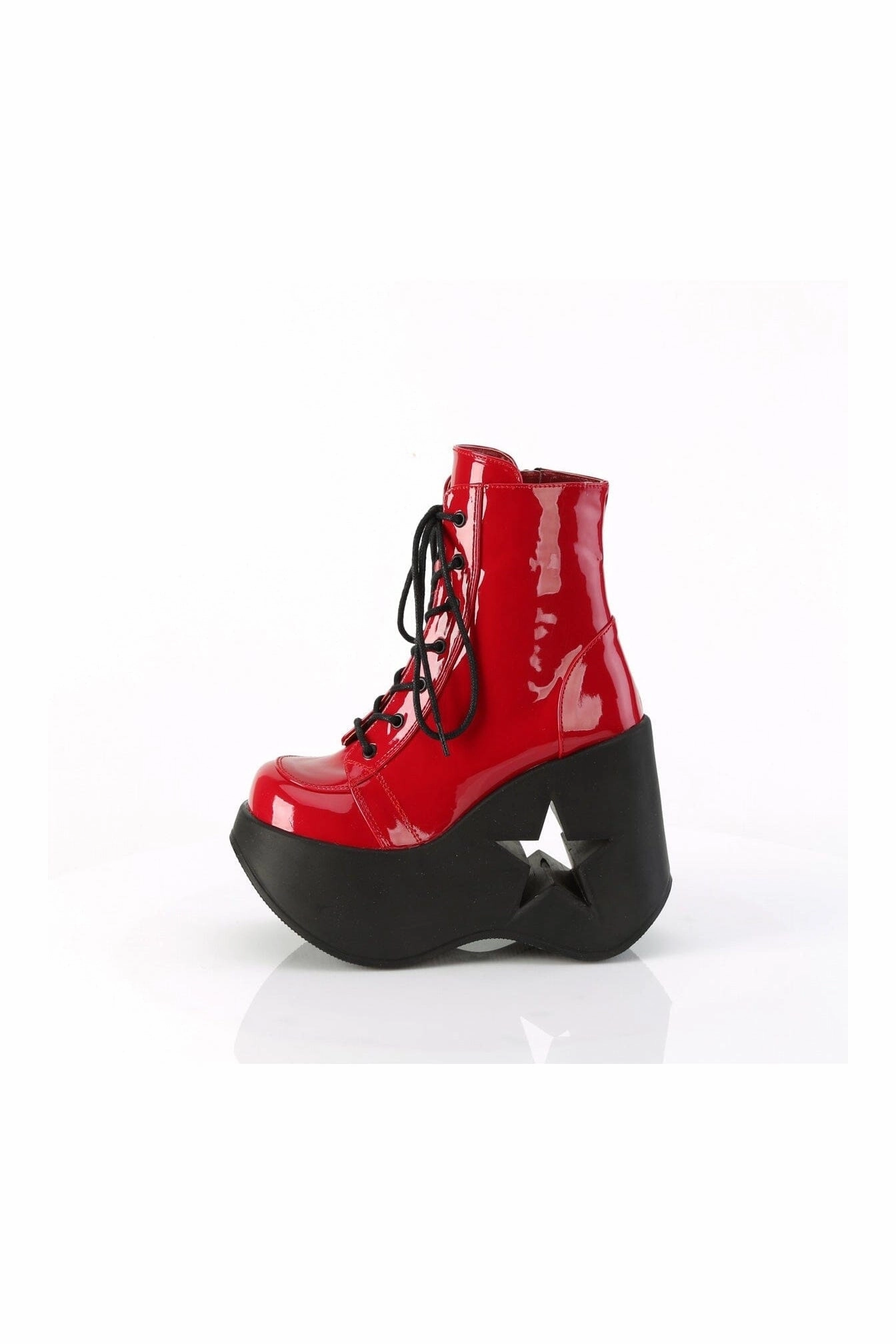 DYNAMITE-106 Red Patent Ankle Boot