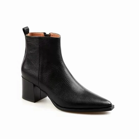 Elizabeth Black Side-Zip Chunky Ankle Boots