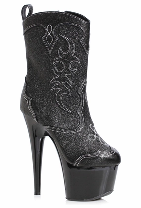 Ellie 709-CODY-G 7" Glitter Cowgirl Ankle Boot