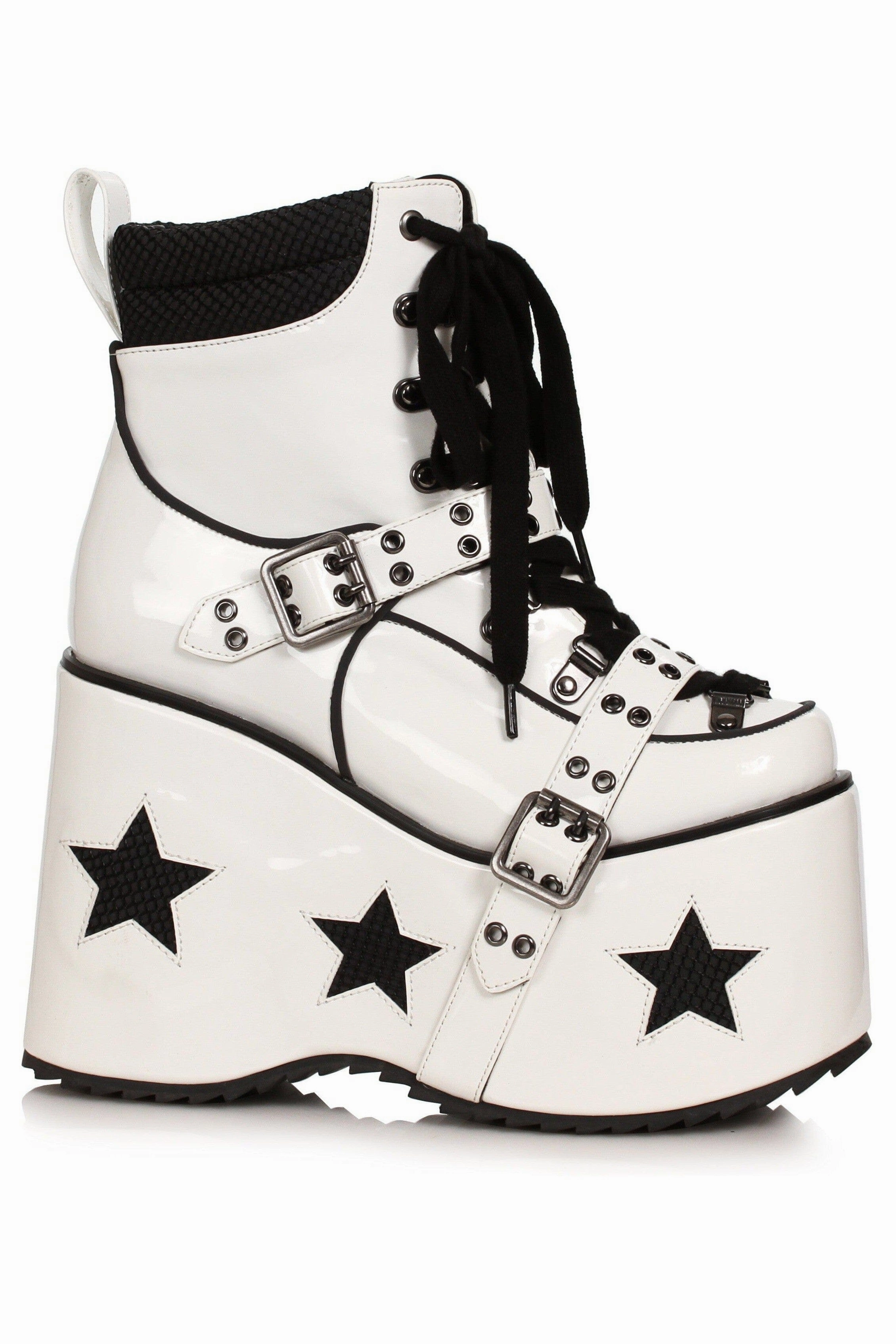 Ellie Shoes 500-SPACED Heel Platform Bootie with Star & Buckle Décor