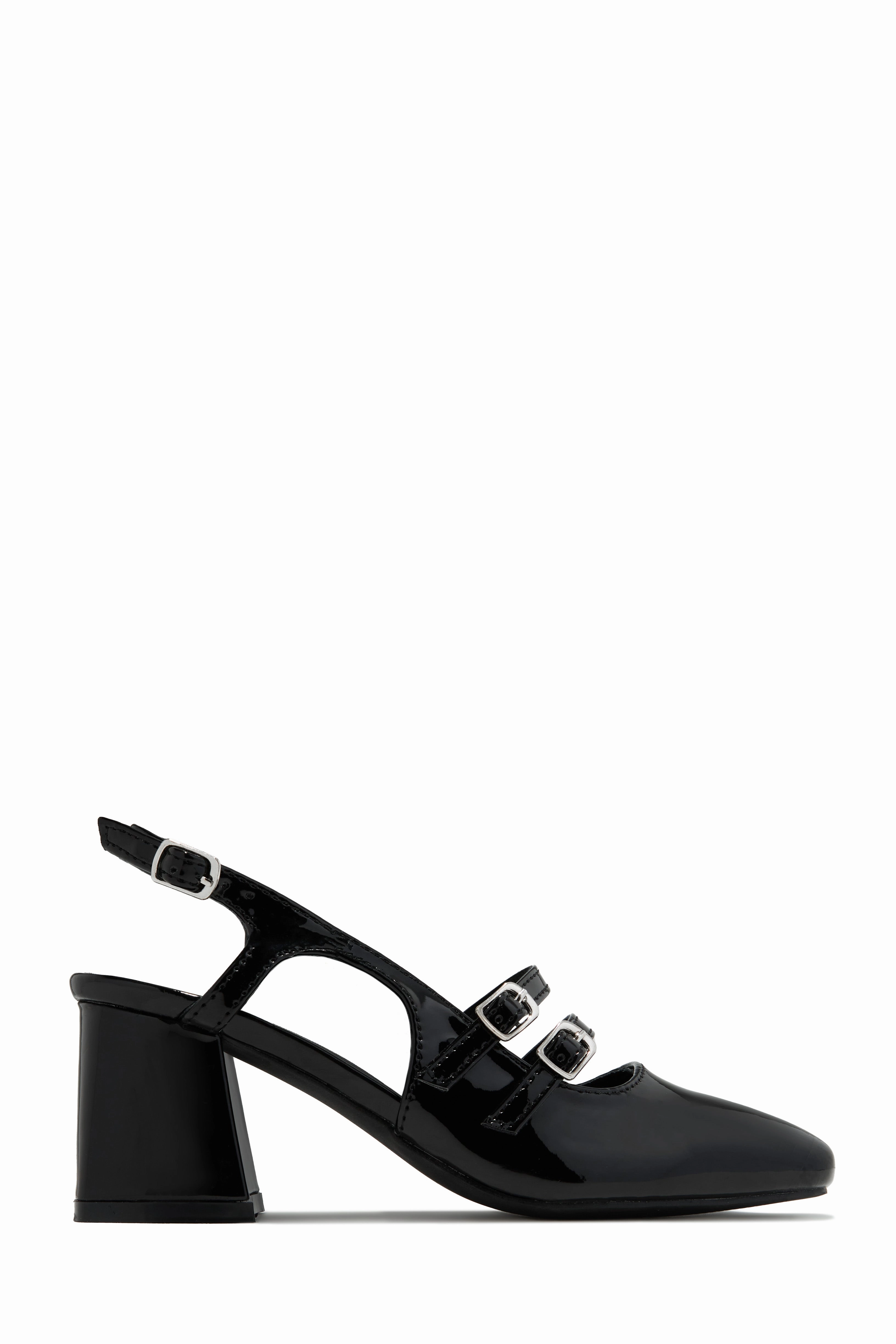 Elly Block Mid Heels - Black