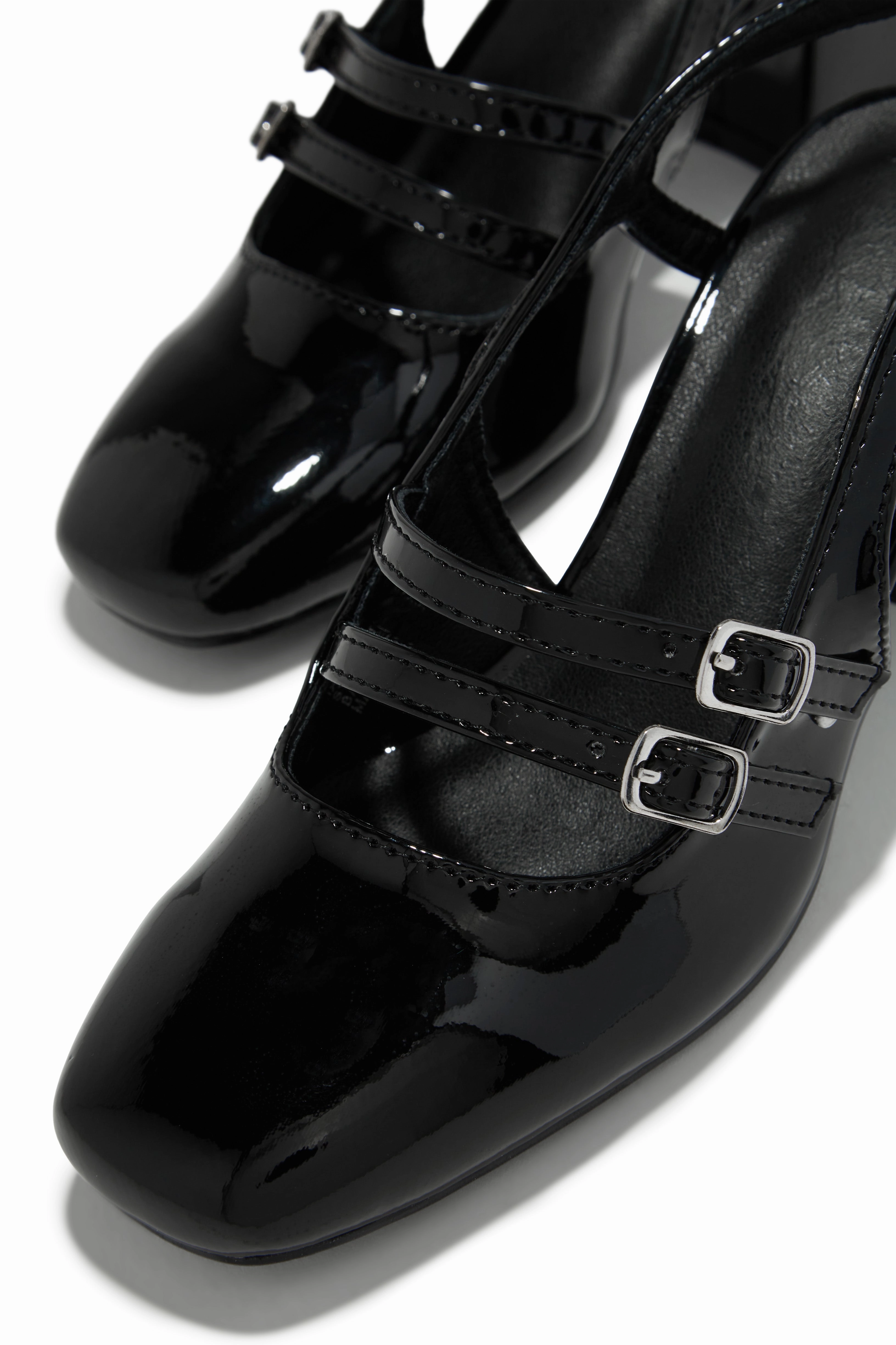 Elly Block Mid Heels - Black