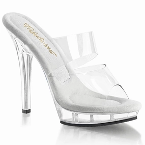 FABULICIOUS LIP-102 Clear-Clear Platform Slides