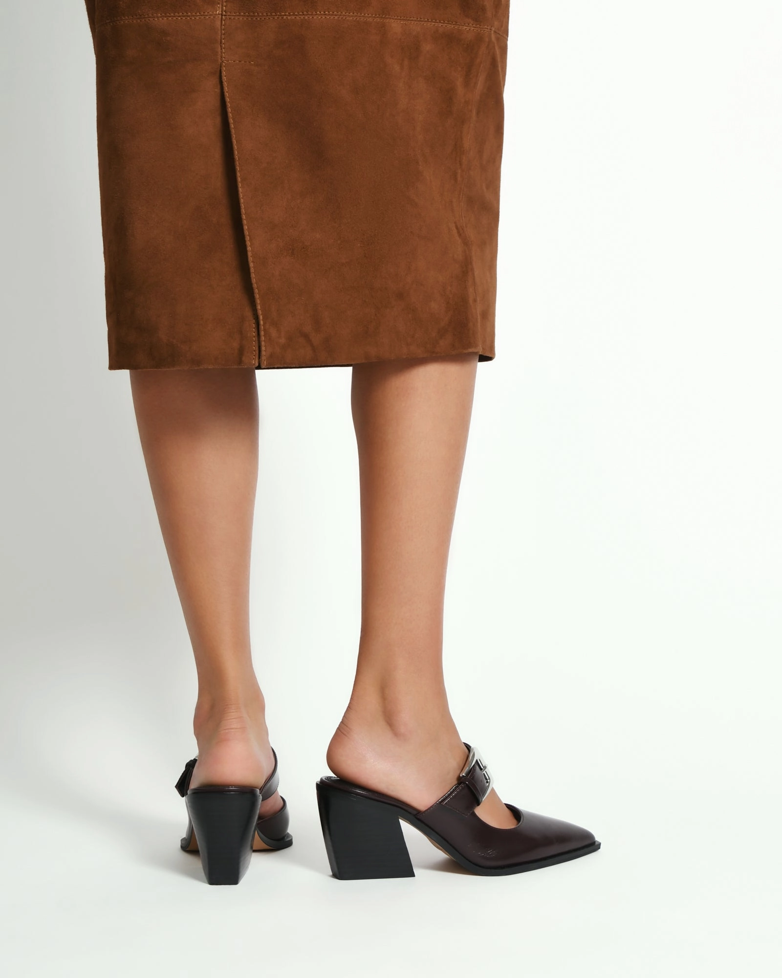 FLOSSY MID HEELS MERLOT LEATHER