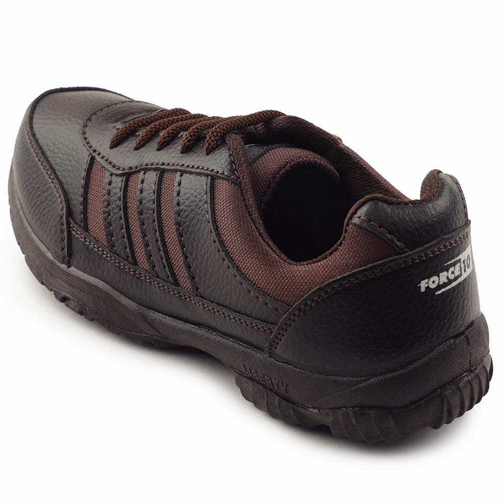 Force 10 Brown Lacing Uniform School Shoes For Kids 8151-18 By Liberty