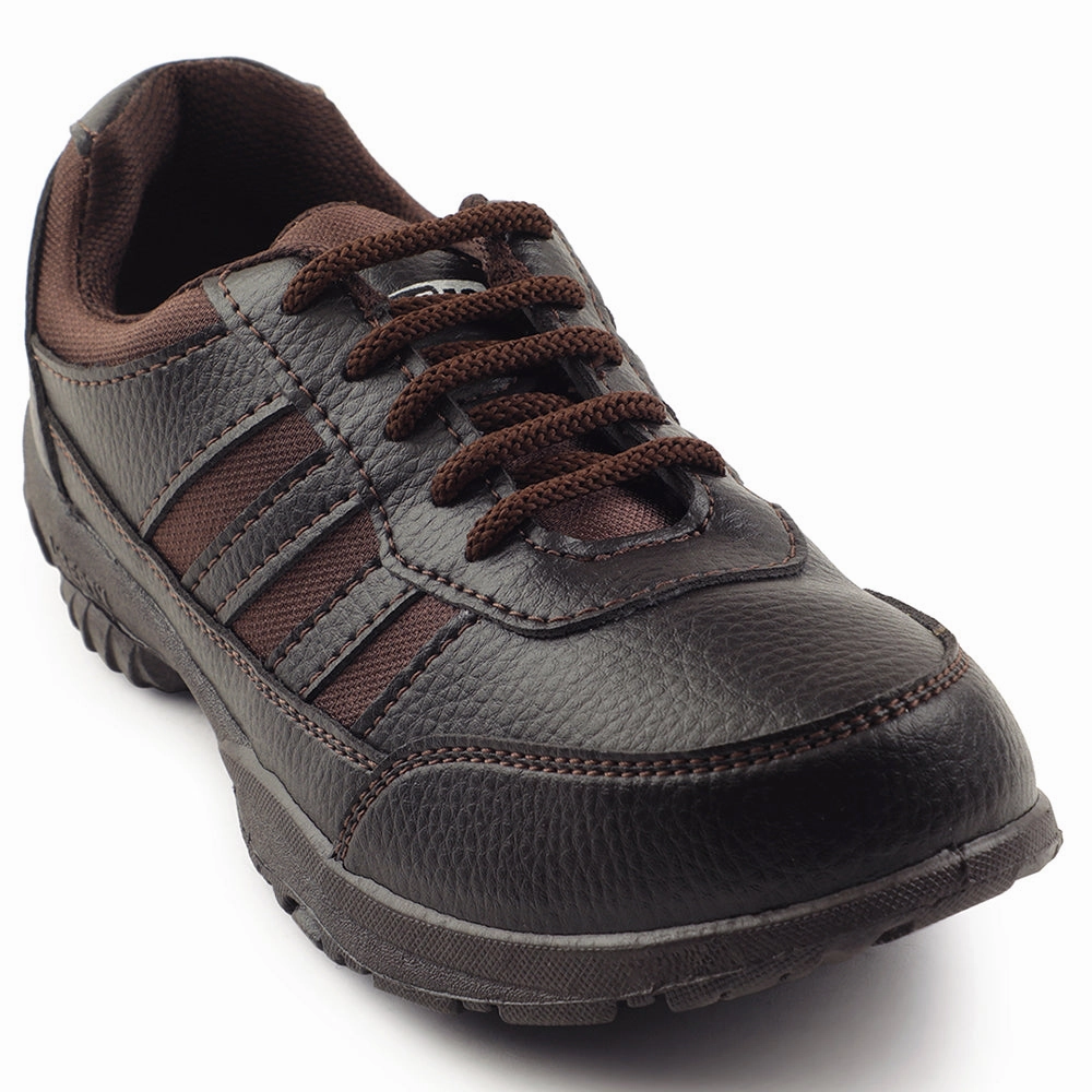 Force 10 Brown Lacing Uniform School Shoes For Kids 8151-18 By Liberty