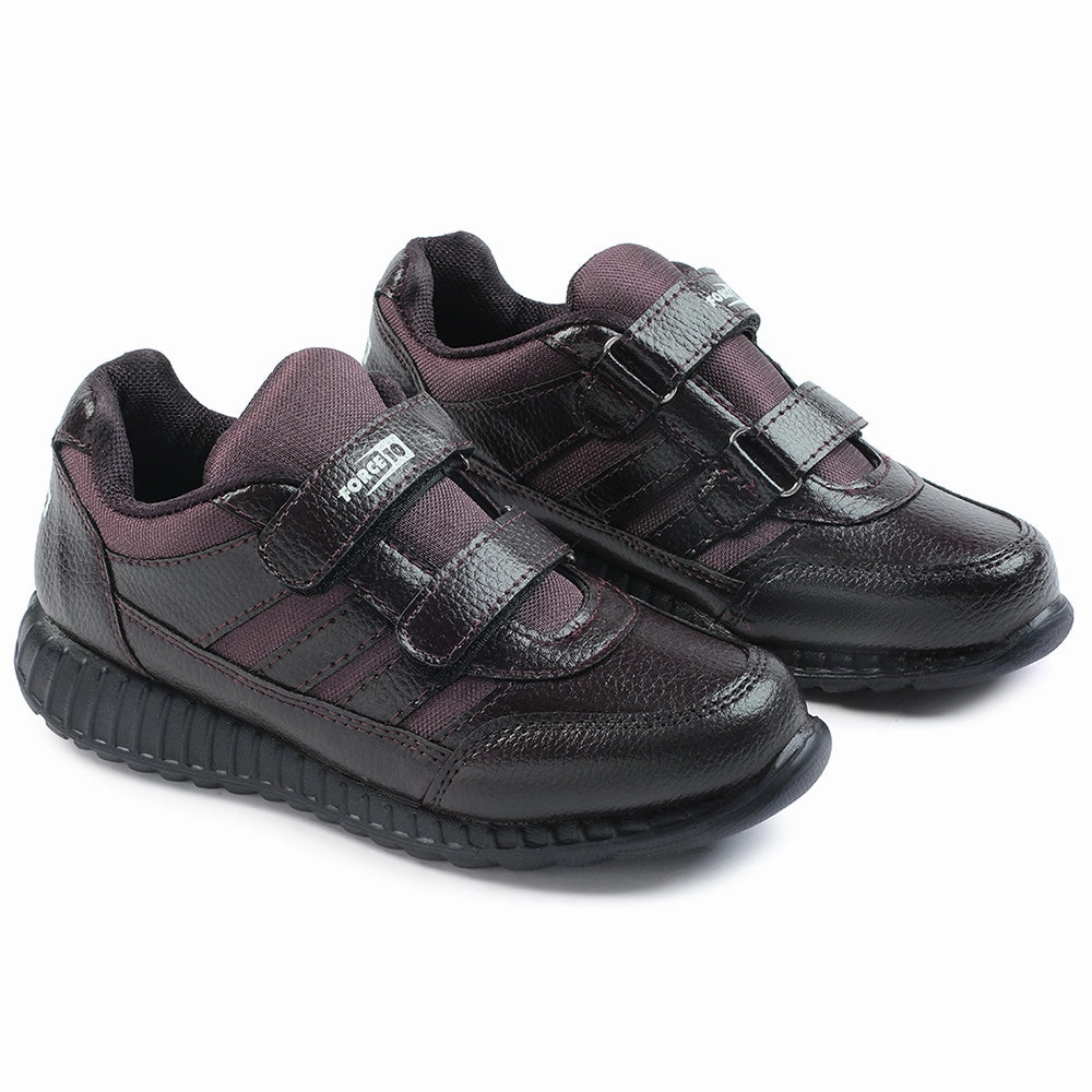 Force 10 Brown Non Lacing Uniform School Shoes For Kids ELECTRA-V By Liberty