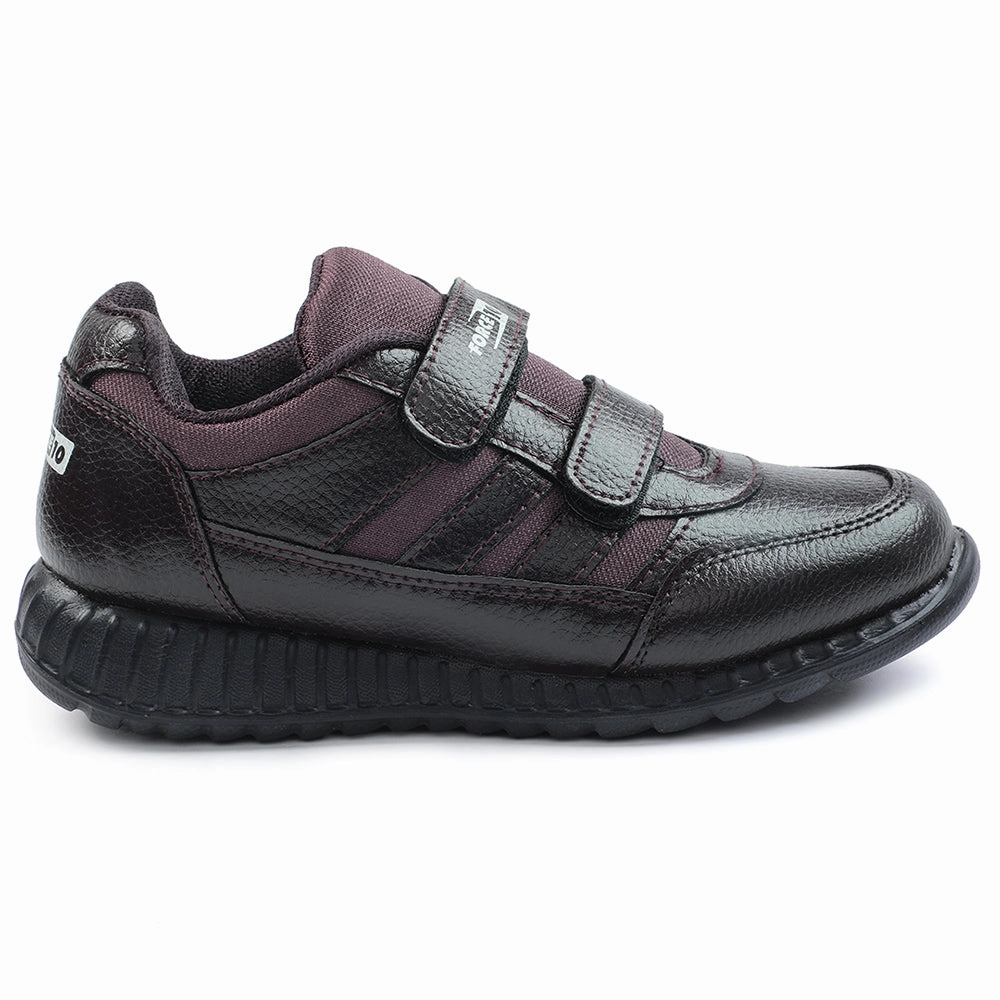 Force 10 Brown Non Lacing Uniform School Shoes For Kids ELECTRA-V By Liberty