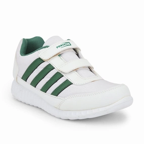 Force 10 Green Non Lacing Uniform School Shoes For Kids 9906-90SV By Liberty