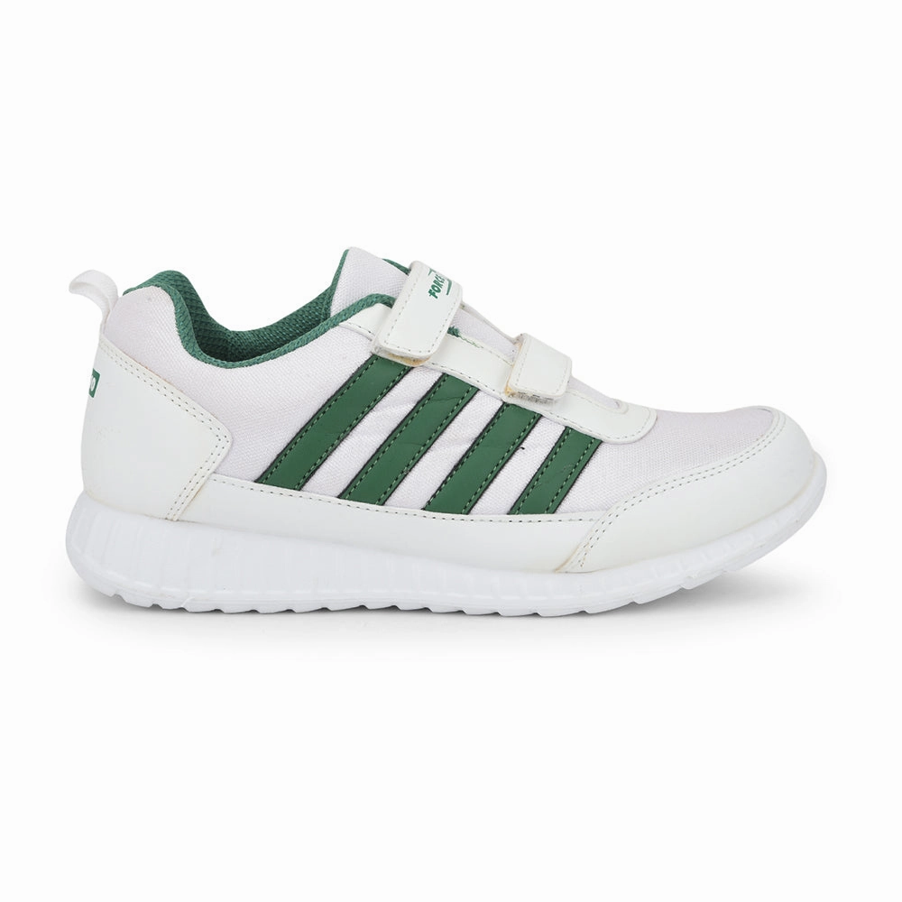 Force 10 Green Non Lacing Uniform School Shoes For Kids 9906-90SV By Liberty