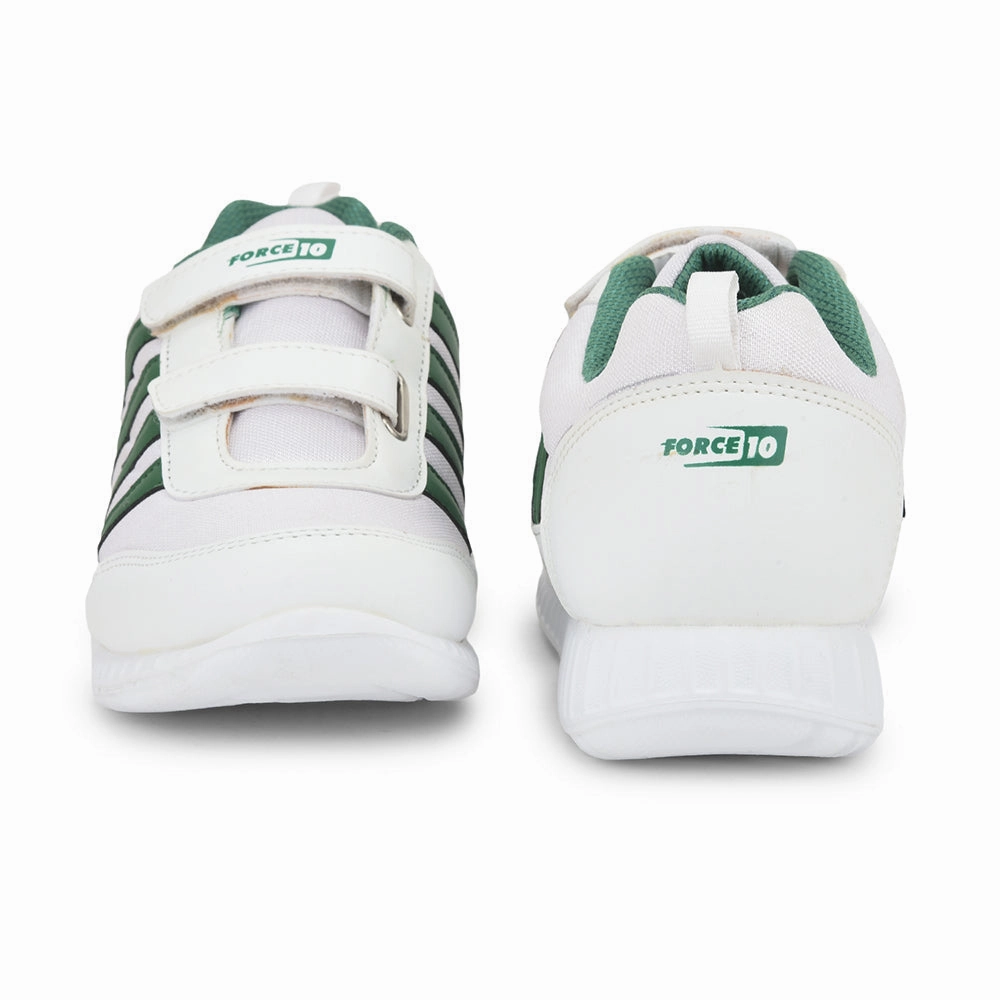 Force 10 Green Non Lacing Uniform School Shoes For Kids 9906-90SV By Liberty