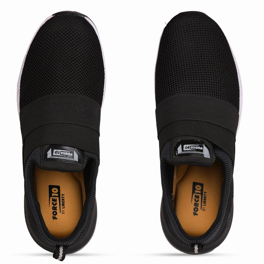 Force 10 Men Black Sports Non Lacing Walking Shoes (TARGET)