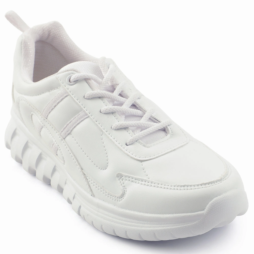 Force 10 White Lacing Uniform School Shoes For Kids 9906-02T By Liberty